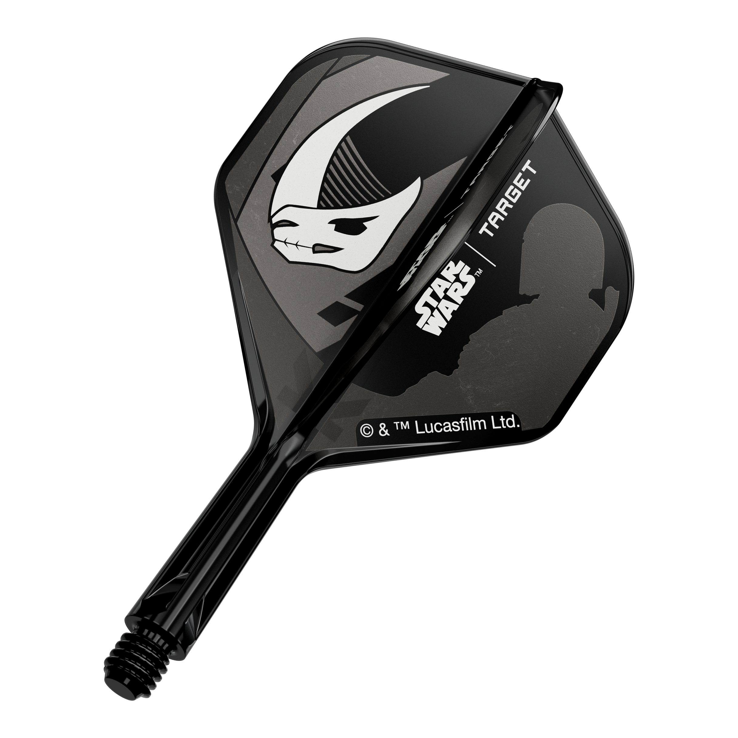 Target Star Wars K-Flex Set Mandalorian No2 Standard Flights Gezeigt wird ein Dart-Flight mit Mandalorianer-Rüstung aus Star Wars. Das Produkt ist ein 'K-Flex Mandalorian Armour No2 Standard Flights' mit 19mm.
