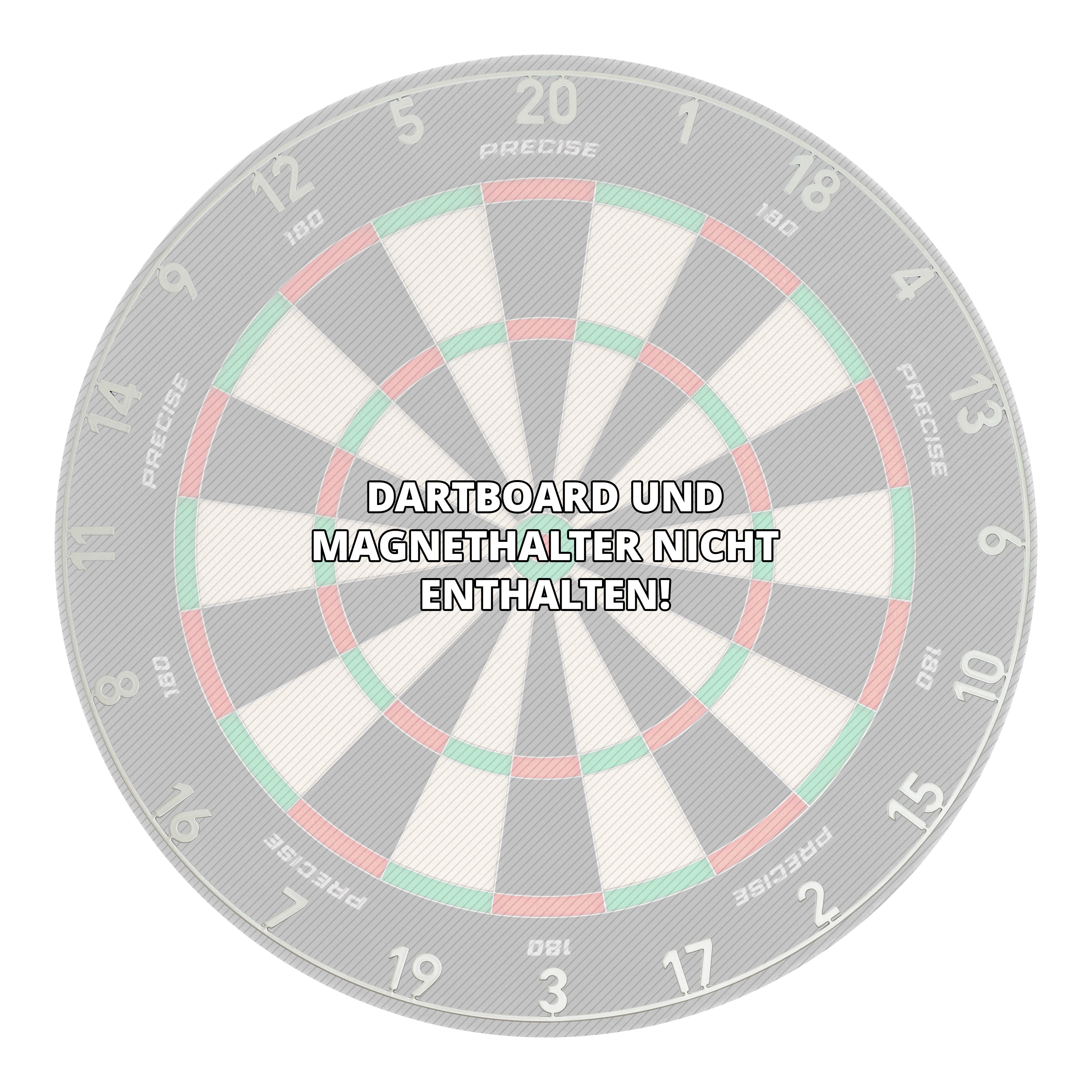 Precise 180 OnePiece Lasercut Number Ring Das Bild zeigt einen Zahlenring aus Metall mit Lasercut-Design in Gunmetal-Farbe. Es ist ein Darts-Zubehörteil.