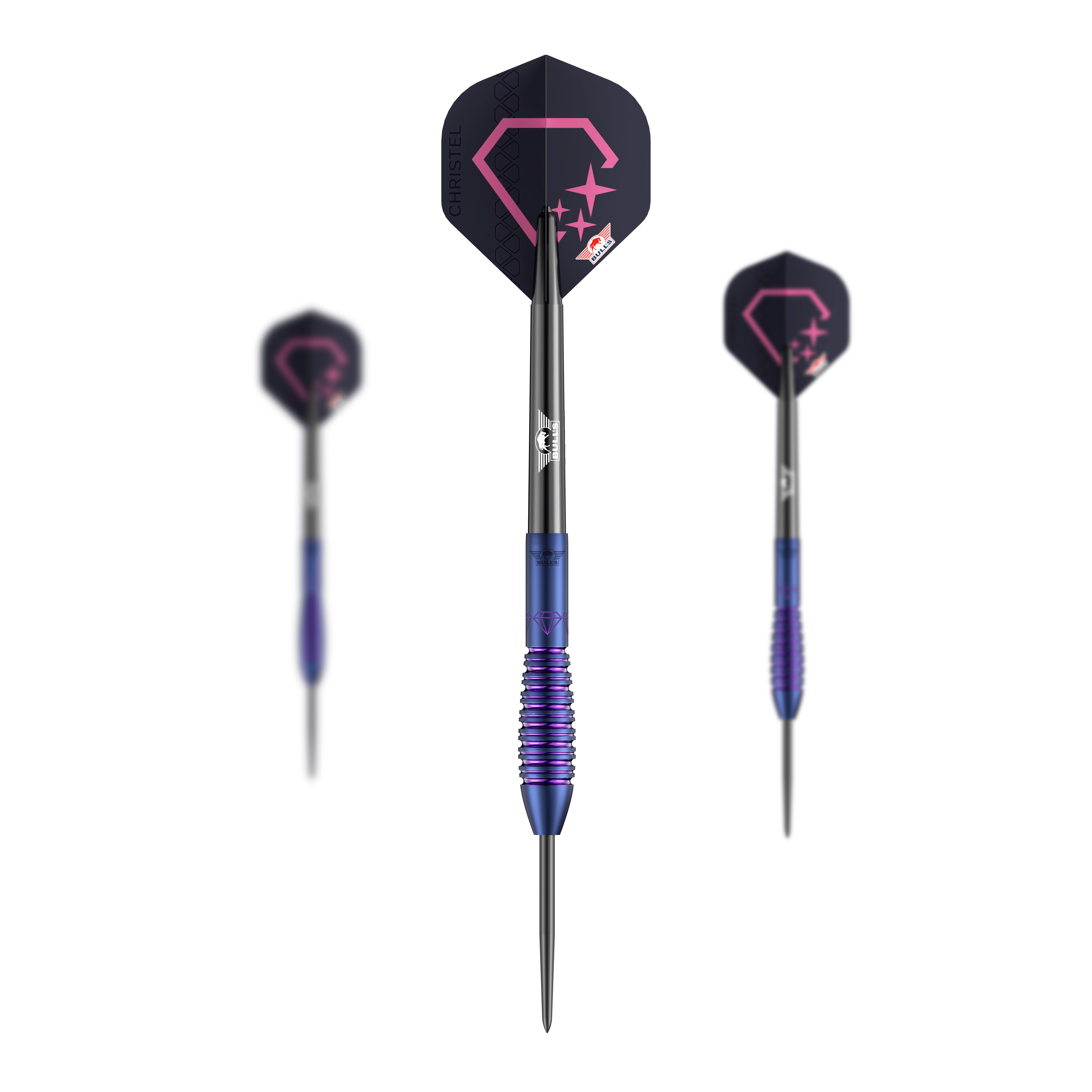 Bulls NL Christel Timmermans Satellite 90 steel darts 25g Zu sehen ist ein Set der Bulls NL Christel Timmermans Satellite 90 Steeldarts 25g. Das Set eignet sich perfekt für ambitionierte Spieler.