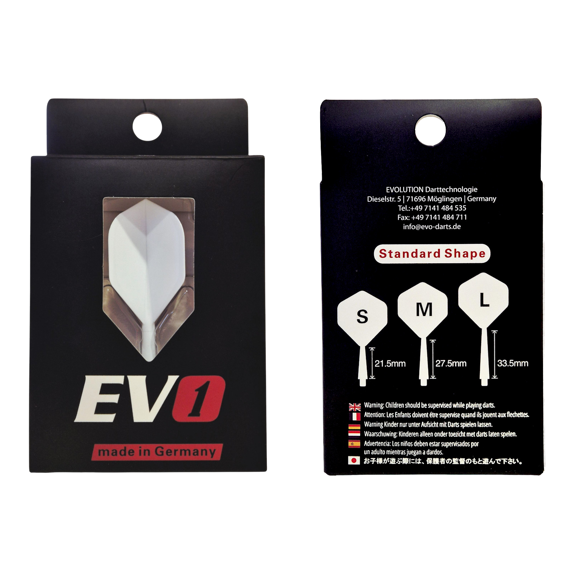 Evolution EVO1 Flight Shaft System - White Abgebildet ist das Evolution EVO1 Flight-Shaft-System in der Farbe Weiß. Der Artikel eignet sich als hochwertiges Dartzubehör.