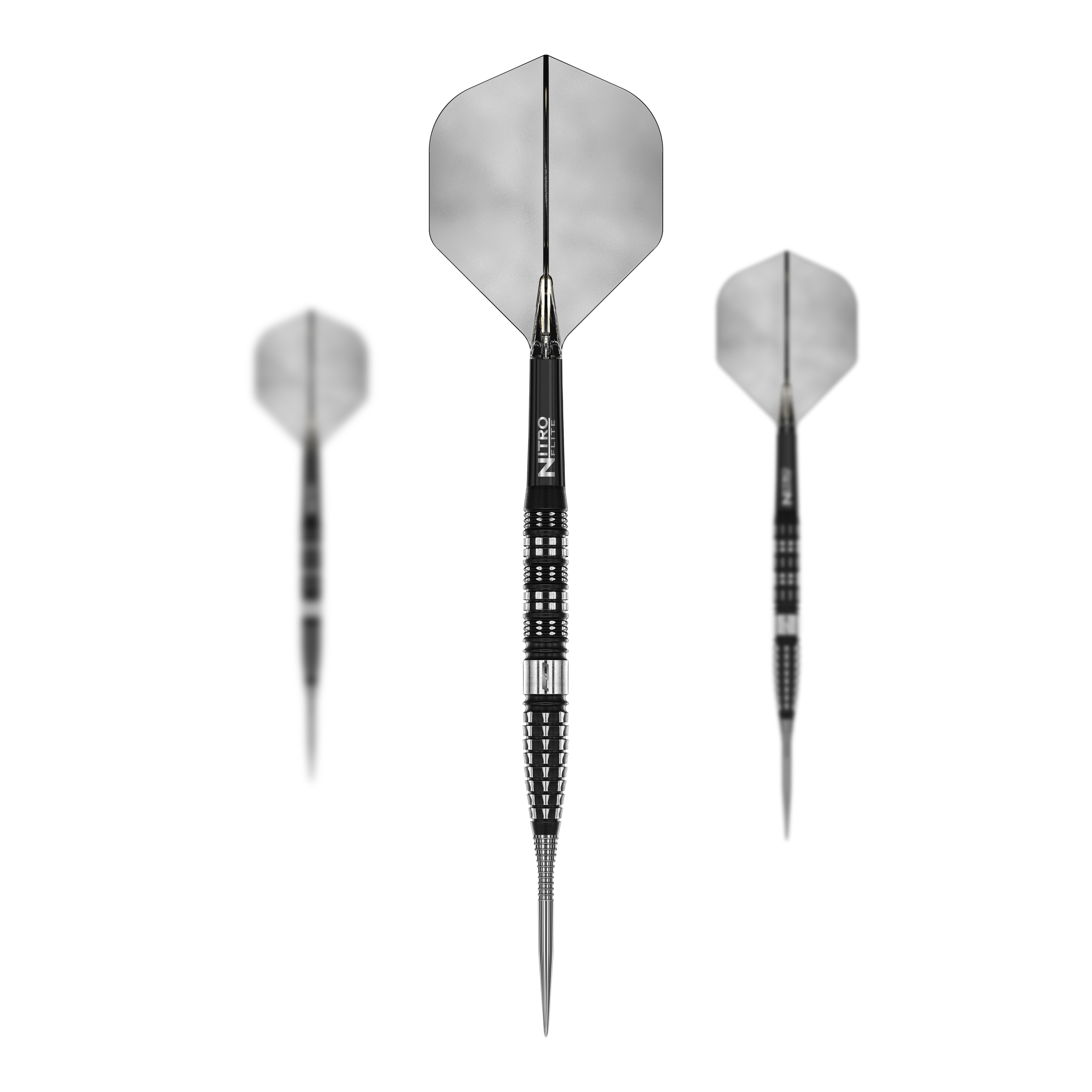 Auf dem Bild sind die Red Dragon Recon Tapered Steeldarts als Set zu sehen. Sie bieten ein modernes Design und zuverlässige Leistung.