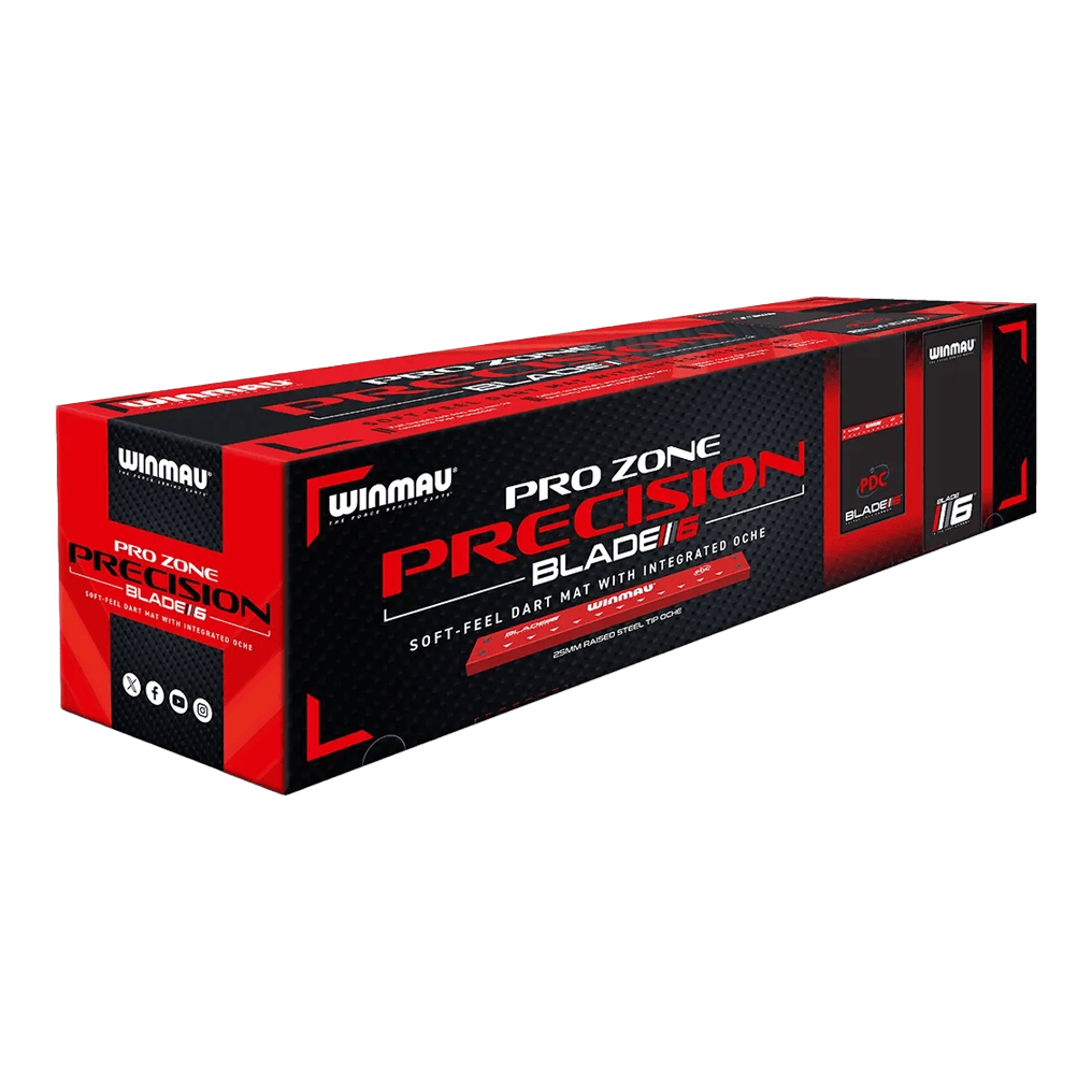 Abgebildet ist die Winmau Pro Zone Precision Blade 6 Soft Dartmatte. Die Matte eignet sich ideal für Softdarts und präzises Spielen.