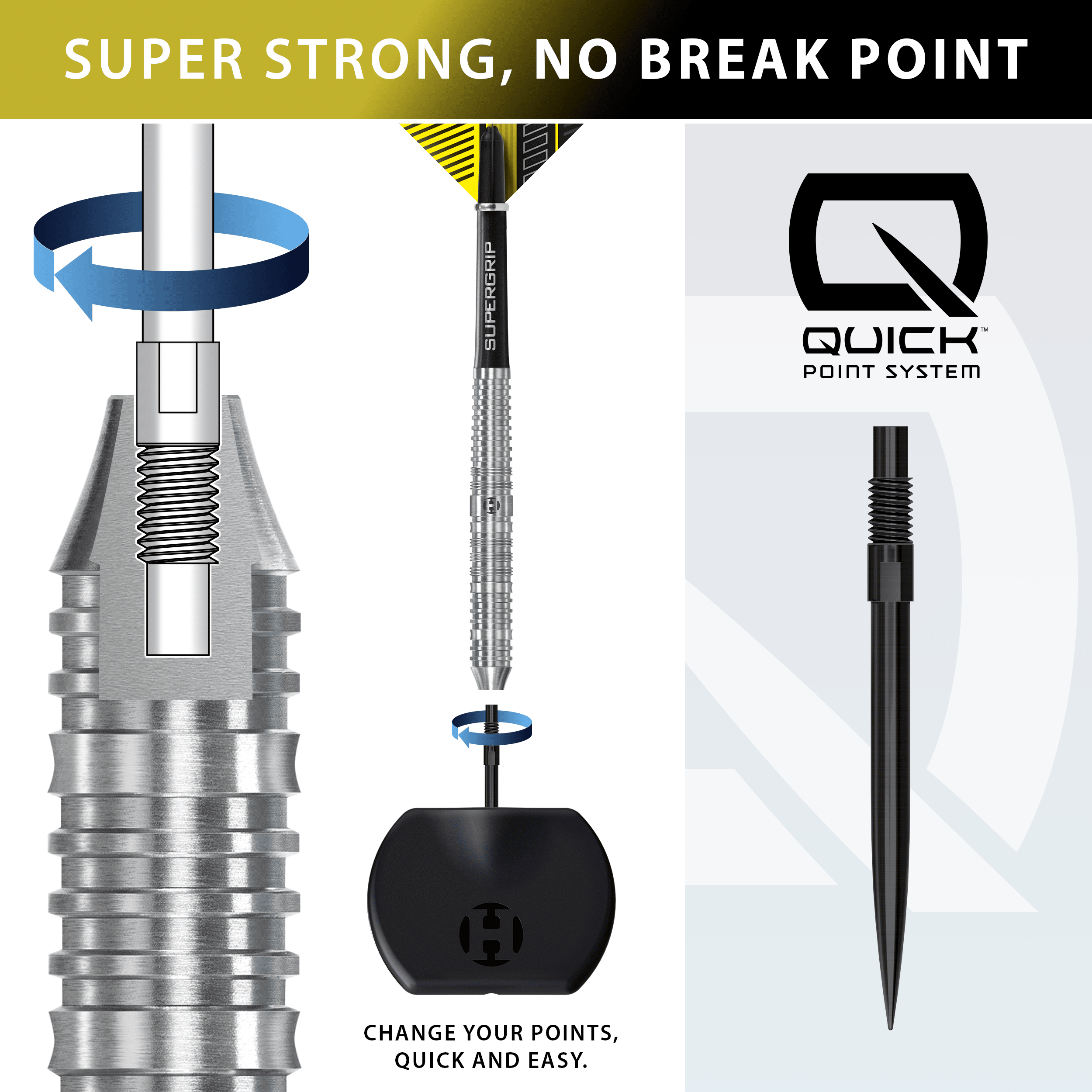 Harrows NX90 Parallel Quick Point Steel Darts Harrows NX90 Parallel Quick Point Steeldarts sind auf diesem Bild zu sehen. Das Produkt bietet eine ausgezeichnete Balance für Dartspieler.