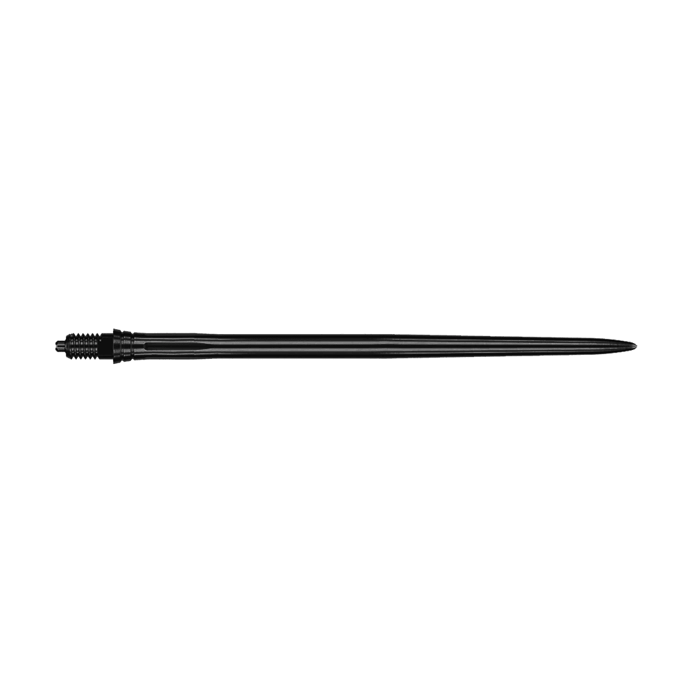 Dartspitzen in Schwarz mit einer Länge von 50mm sind abgebildet. Sie haben ein glattes Design und sind für Softdarts gedacht.