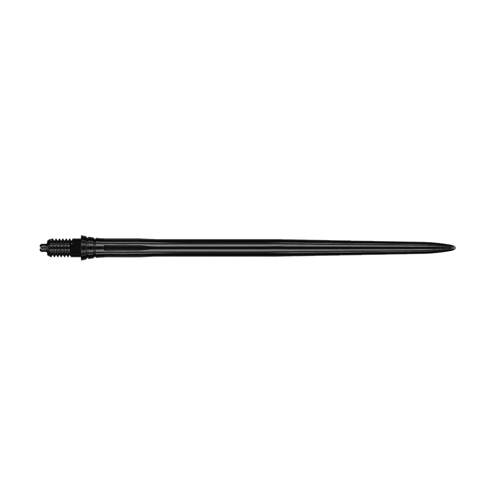 Caliburn EZ-EVO Dart Tips - Smooth - Black Dartspitzen in Schwarz mit einer Länge von 50mm sind abgebildet. Sie haben ein glattes Design und sind für Softdarts gedacht.