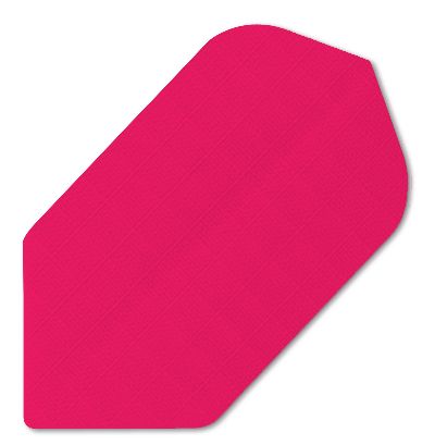 n13 Das Bild zeigt ein Produkt namens "Nylon-Stoff Flights N13". Es ist ein pinkfarbener, flacher und asymmetrisch geformter Dartflight.
