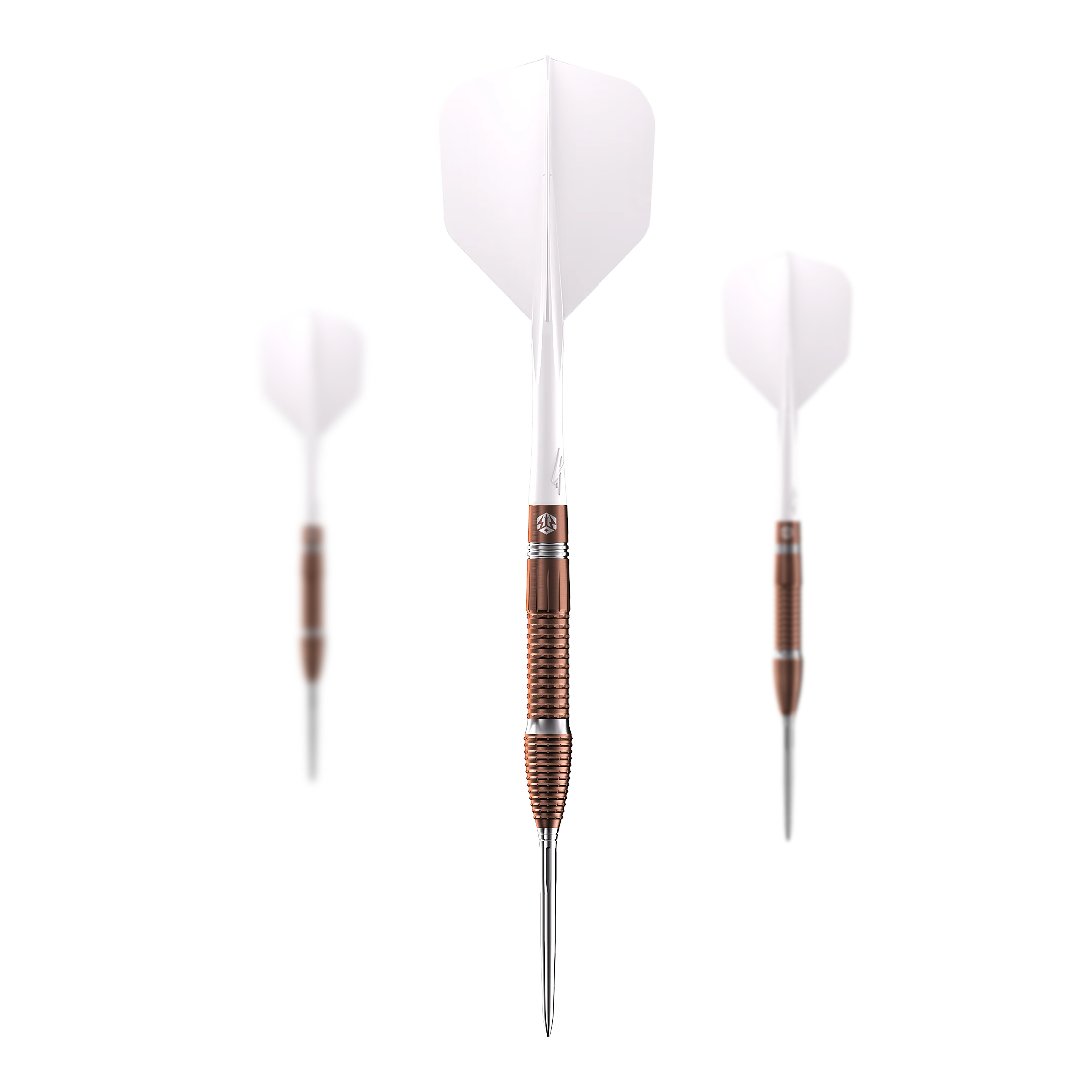 Das Foto präsentiert ein Set von Caliburn Big Cats Lion Steeldarts. Alle Darts aus dem Set sind zusammen dargestellt.
