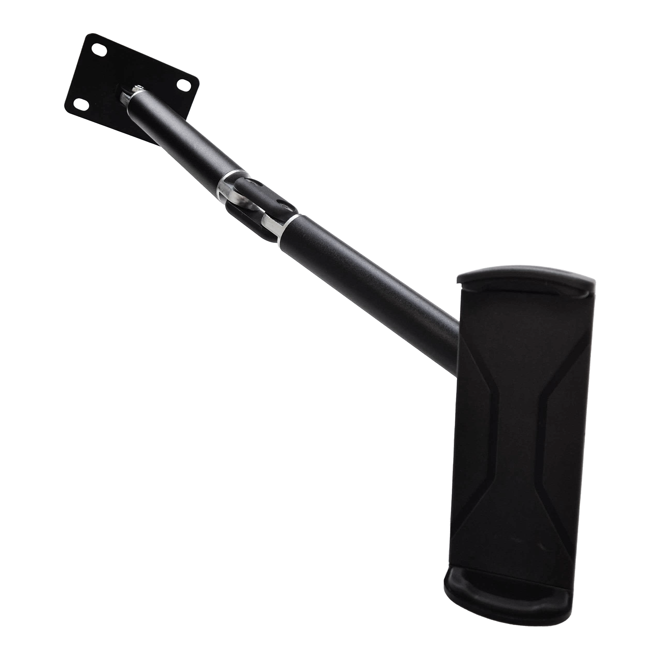 McDart TABFlex tablet wall mount with flexible arm Die Abbildung zeigt die McDart TABFlex Tablet-Wandhalterung mit flexiblem Arm. Diese Halterung ist schwarz und lässt sich an der Wand befestigen, um ein Tablet sicher zu halten.