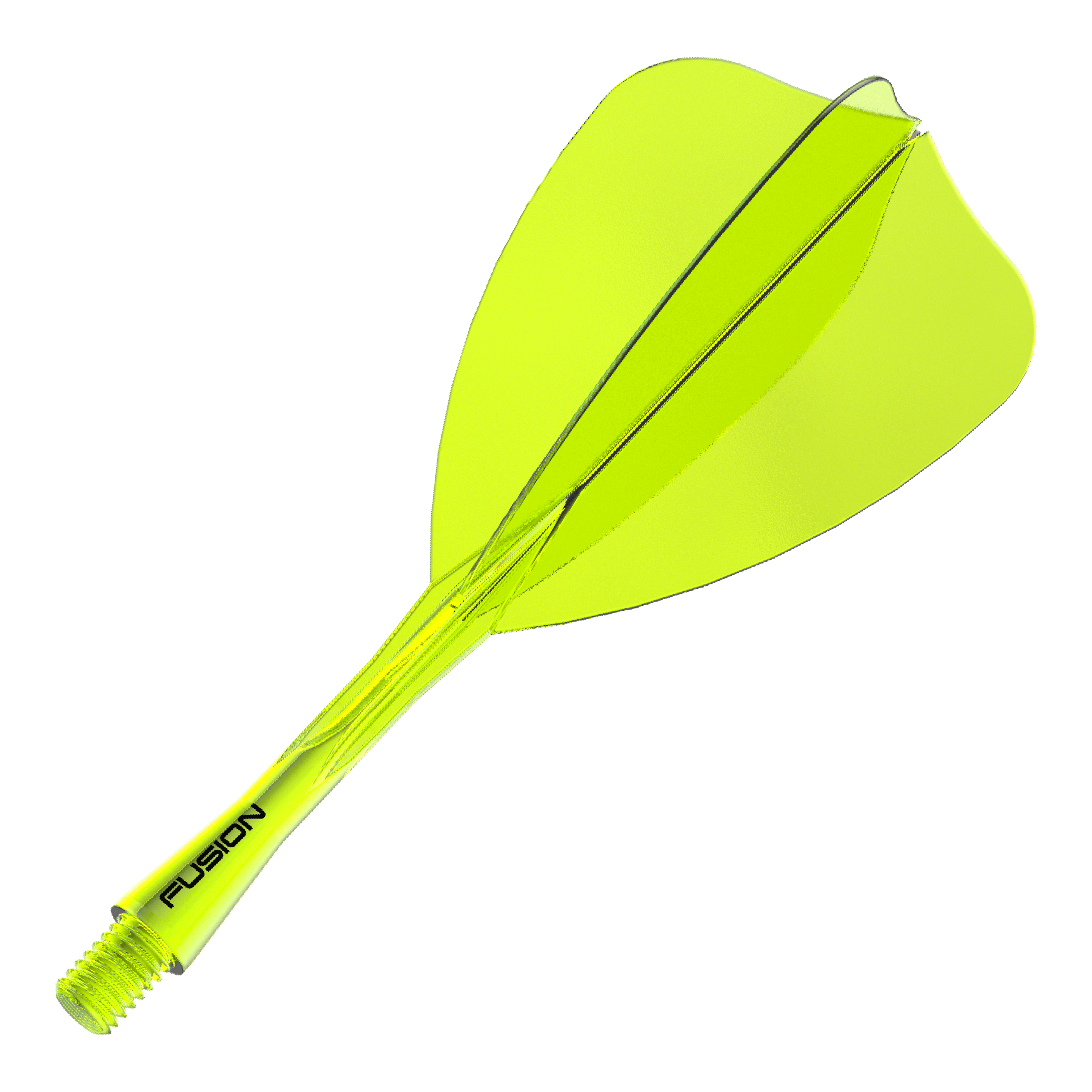 Winmau Fusion Flight Shaft System Arrow Neon Yellow Abgebildet ist ein Dartshaft- und Flight-System in Neongelb, 28 mm lang. Der Artikelname deutet auf ein Winmau Fusion Flight Shaft System Arrow hin.