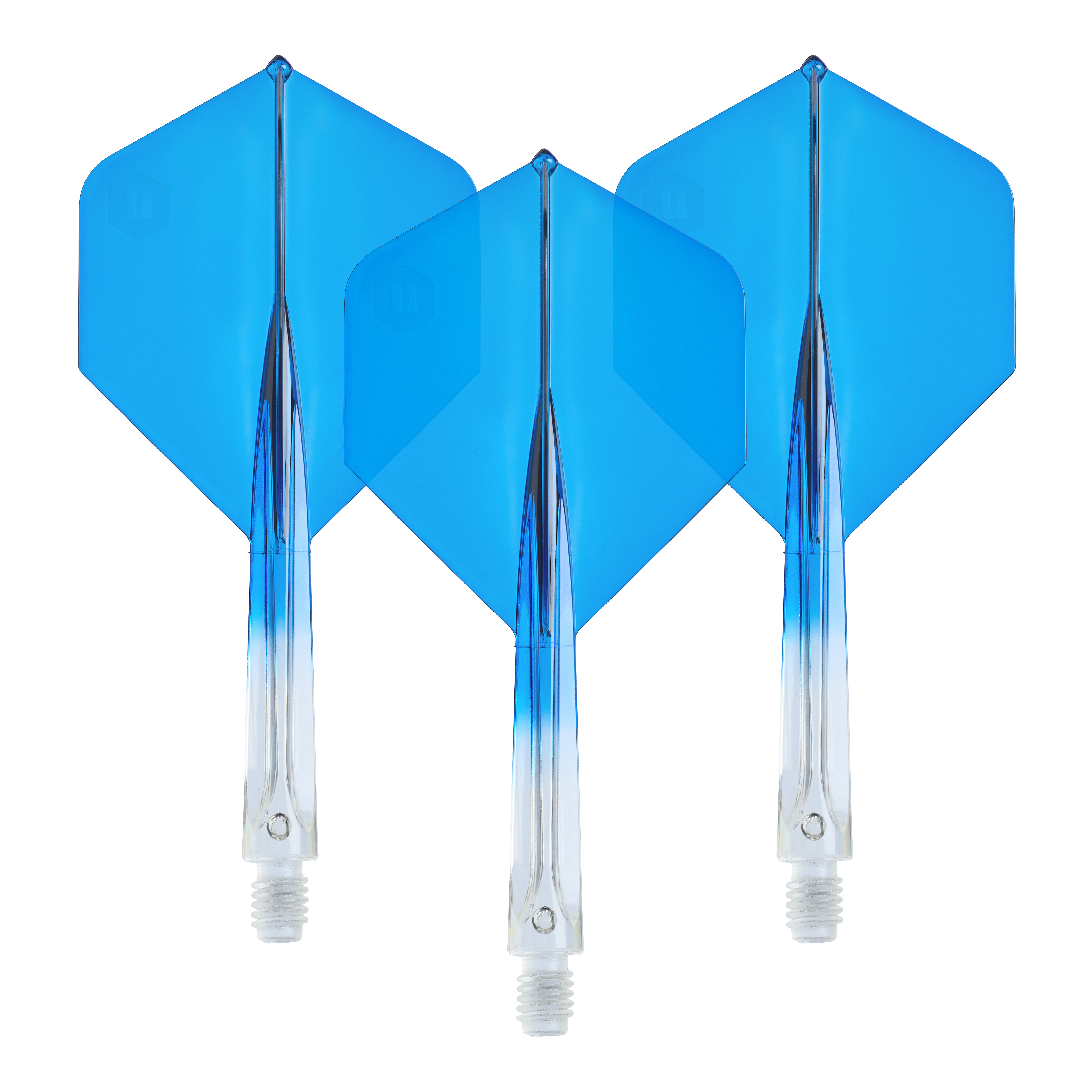 Unicorn Forge Two Tone No2 Standard Flights - Clear Blue - Medium Unicorn Forge Two Tone No2 Standard Flights in Klar Blau, Medium, als Set dargestellt. Sie eignen sich zum Auswechseln für Dartpfeile.
