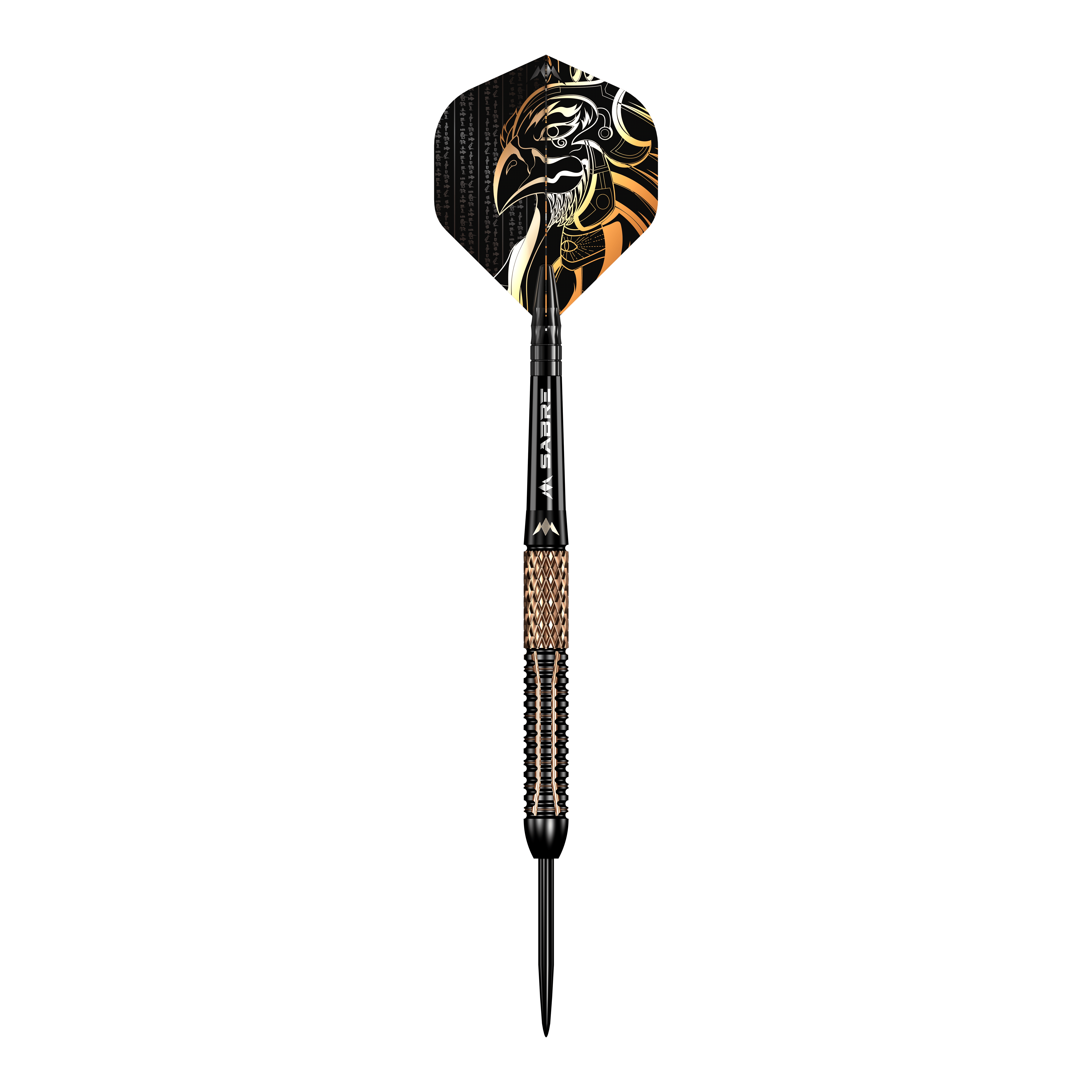 Mission Horus Steeldarts Der Mission Horus Steeldart ist ein hochwertiger Dartpfeil mit einer auffälligen Flight-Gestaltung, die einen stilisierten Vogelkopf zeigt. Der Pfeil hat eine strukturierte Griffzone und eine scharfe Metallspitze für präzise Würfe.