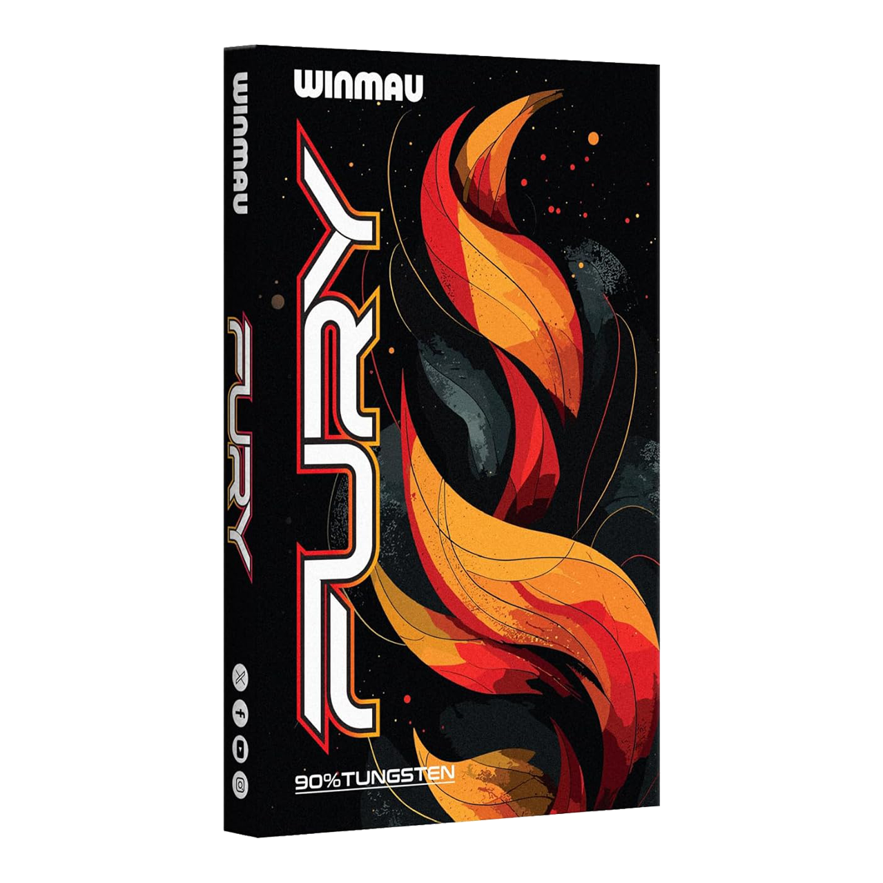 Abgebildet sind die Winmau Fury Steeldarts mit 22g Gewicht. Diese Darts eignen sich ideal für präzises Werfen.