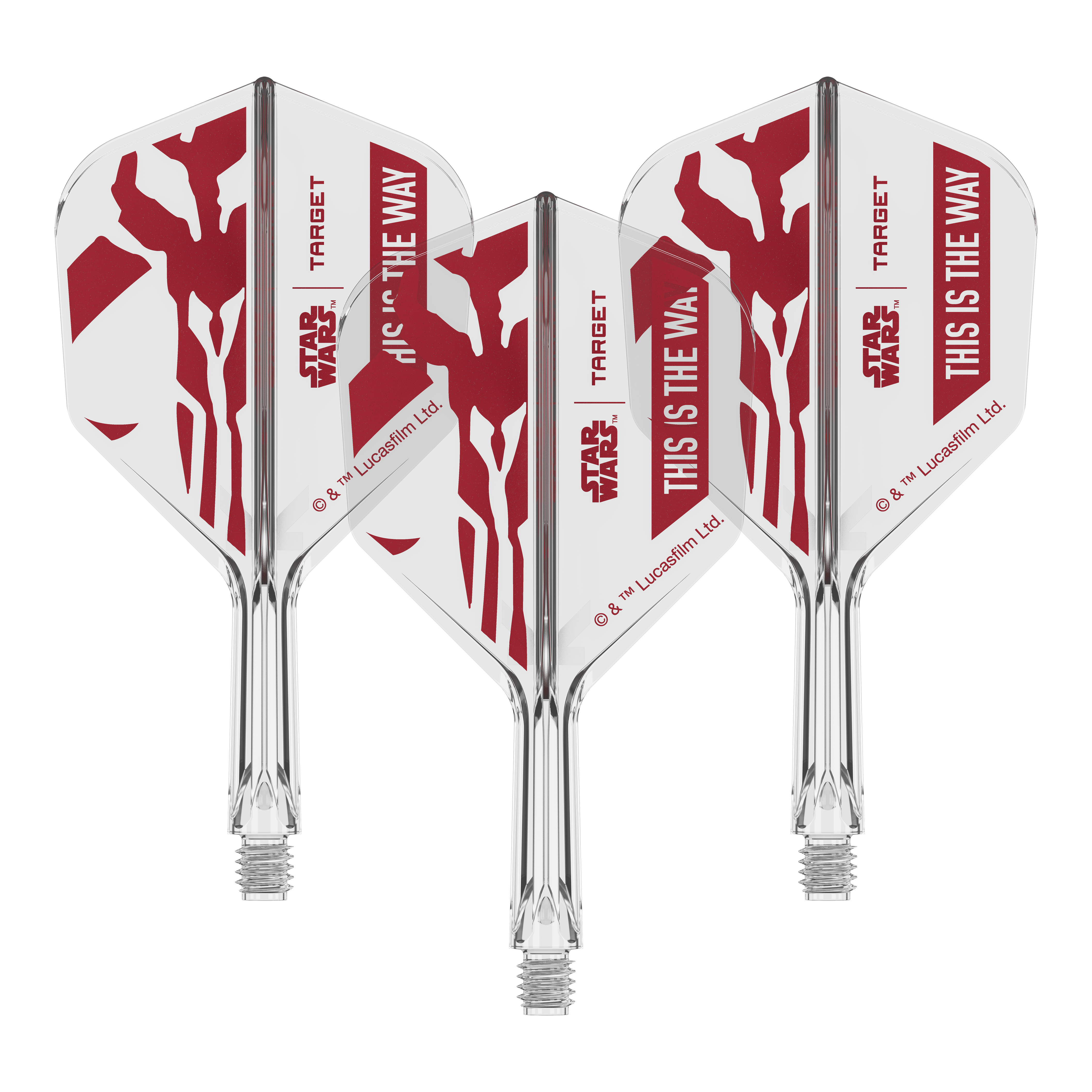 Target Star Wars K-Flex Set Mandalorian No6 Flights Dieses Motiv zeigt den Schriftzug 'This Is The Way' aus Star Wars auf einem Dart-Flügel. Der No6 Flight ist 19 mm groß und eignet sich für Darts.