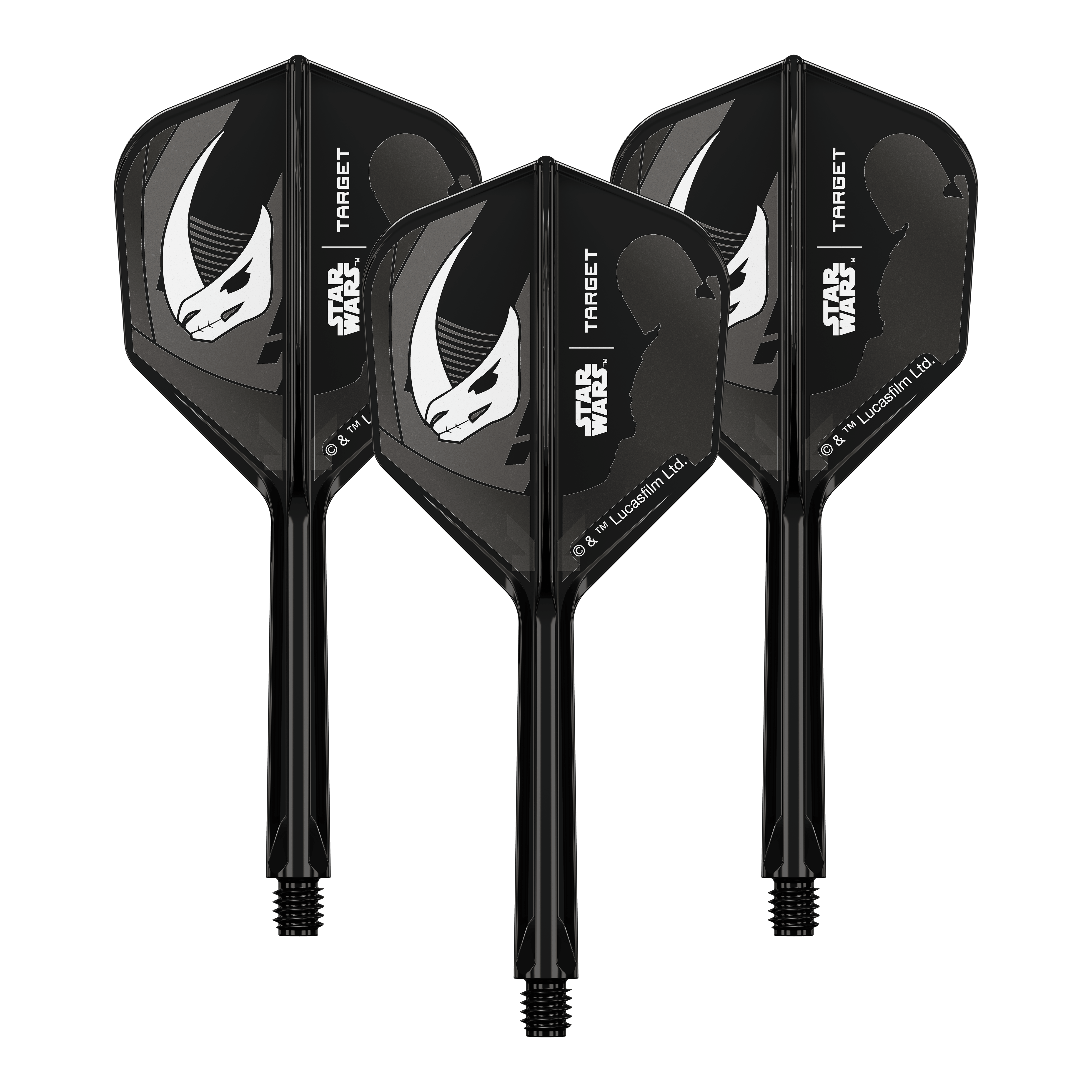 Target Star Wars K-Flex Set Mandalorian No6 Flights Das Bild zeigt das Produkt '410625_Target_StarWars_K-Flex_Mandalorian_Armour_No6_Flights_33mm_2a'. Wahrscheinlich sind hier Mandalorian Armour Dart-Flights abgebildet.