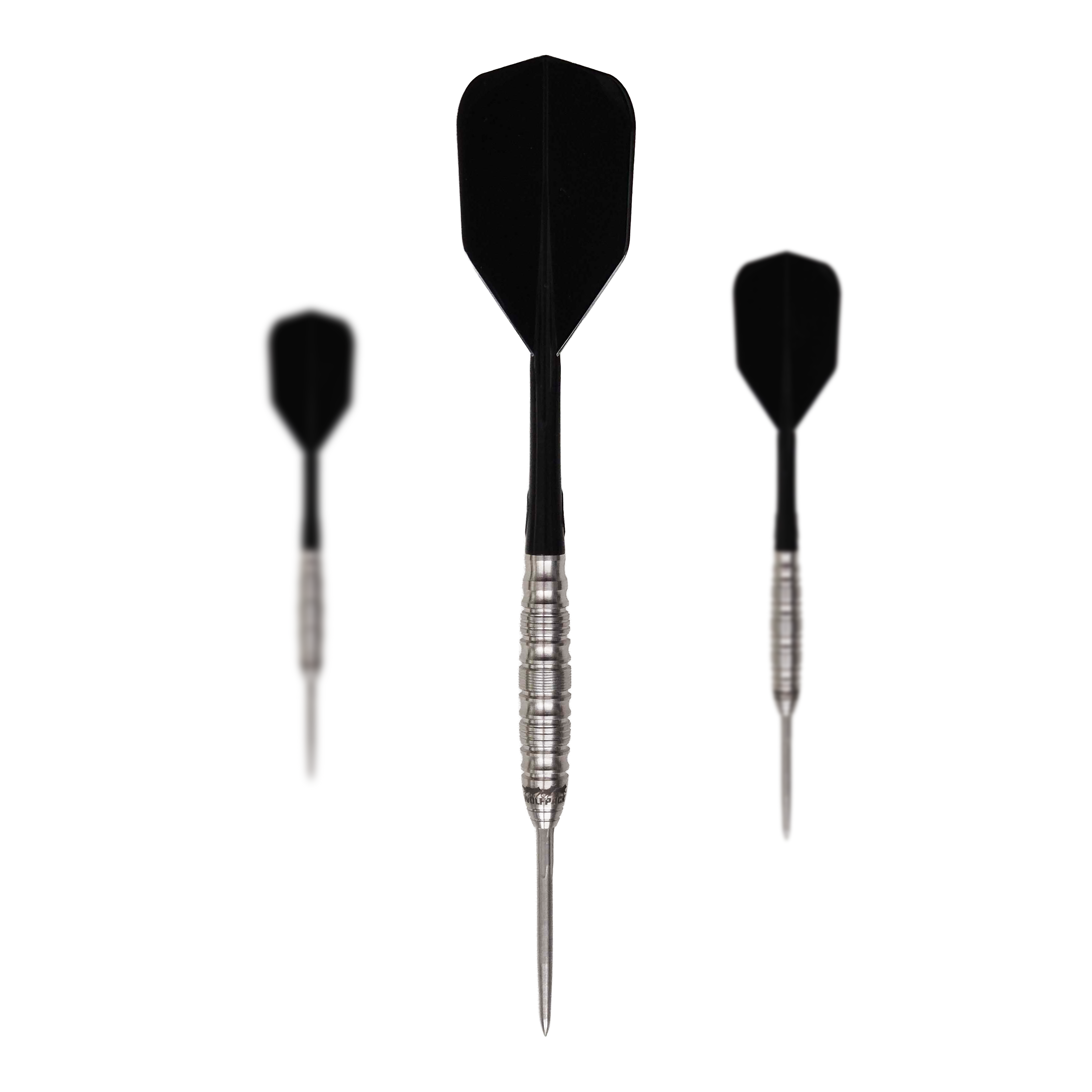 Caliburn Wolfpack W5 steel darts - 22g Zu sehen ist ein Set der Caliburn Wolfpack W5 Steeldarts - 22g. Das Set umfasst mehrere Steeldarts mit 22 Gramm Gewicht.