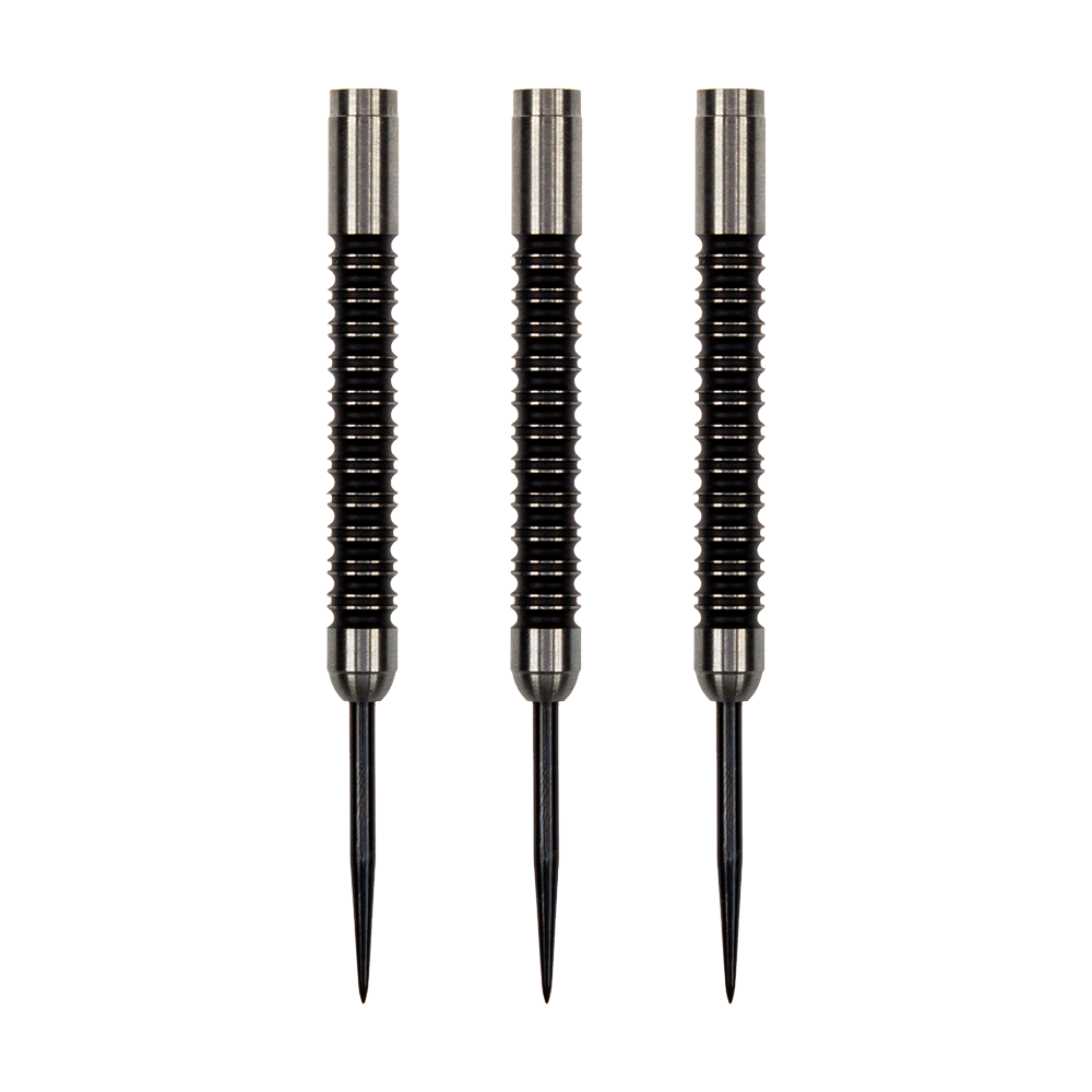 MC500_Super_Grip_85_Steeldart_Barrels_1 Das Bild zeigt drei Steeldart-Barrels mit einem hohen Grip-Anteil. Es handelt sich um das Produkt "Super Grip 90 % Steeldart Barrels".