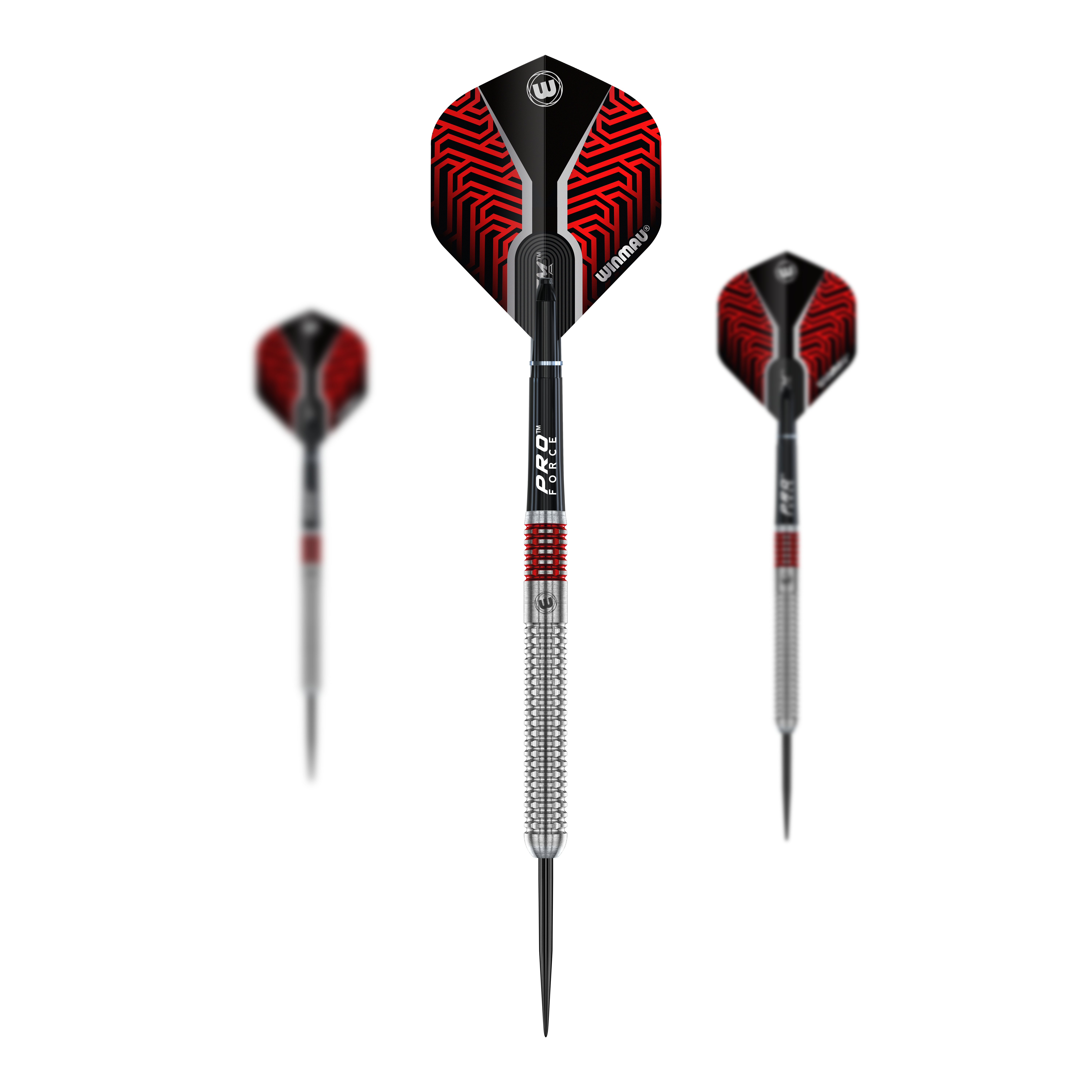 Auf dem Bild sind die Winmau Team 360 Lewis Cook Steeldarts - 23g als Set dargestellt. Man sieht mehrere Steeldarts zusammen.