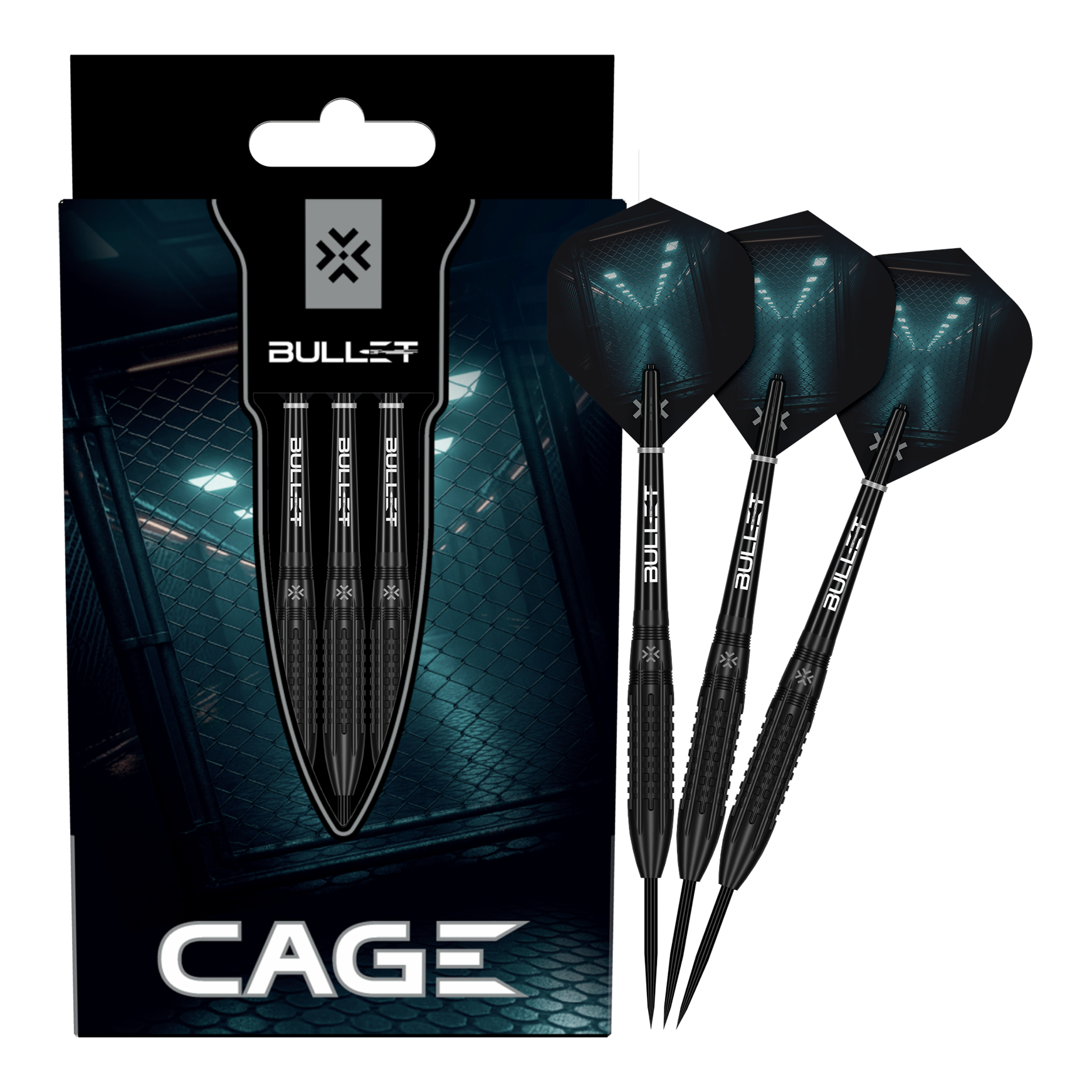 Bullet Cage steel darts Abgebildet sind die Bullet Cage Steeldarts. Das Produkt eignet sich ideal für Dartspieler.