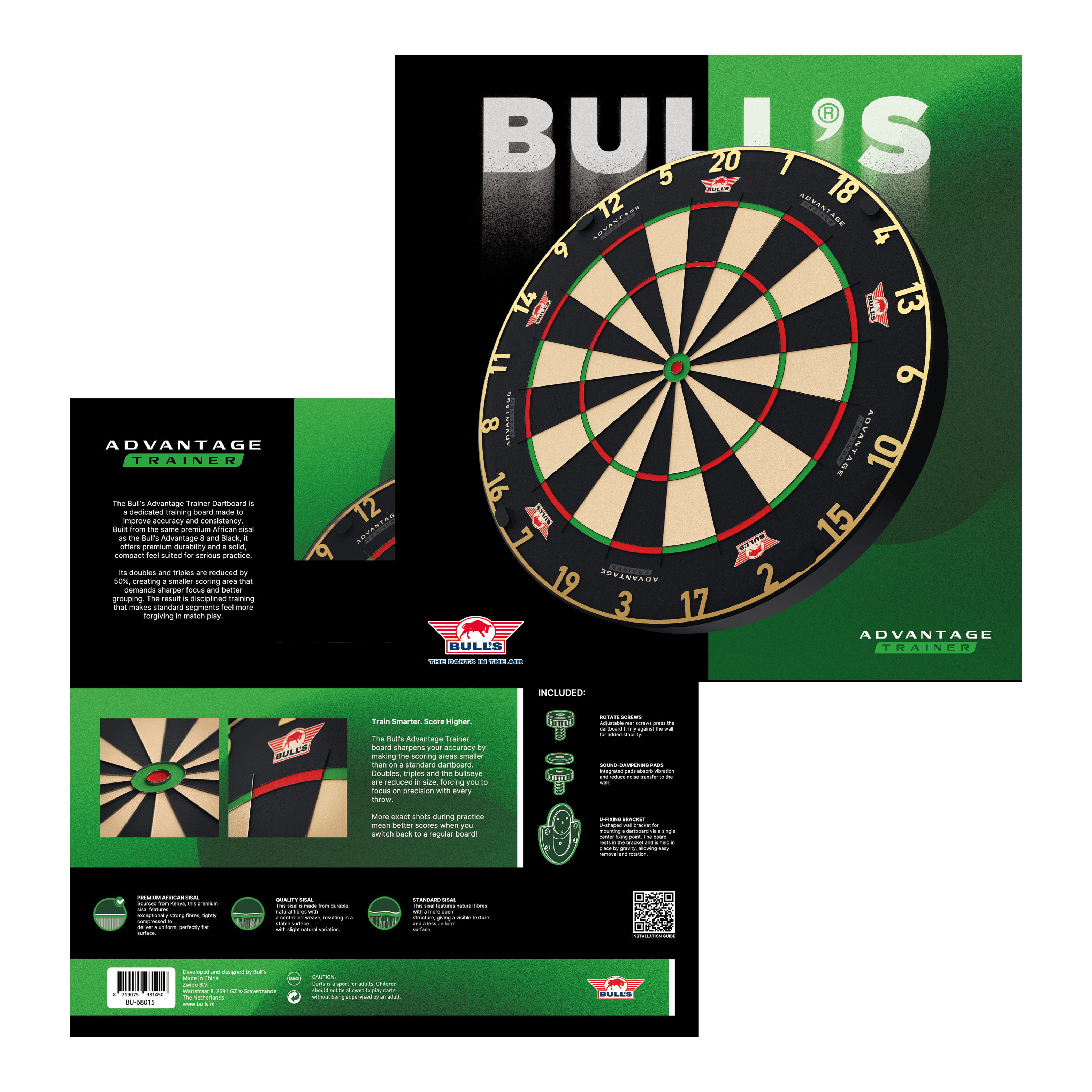 Bulls NL Advantage 8 TRAINER steel dartboard Bulls NL Advantage 8 TRAINER steel dartboard