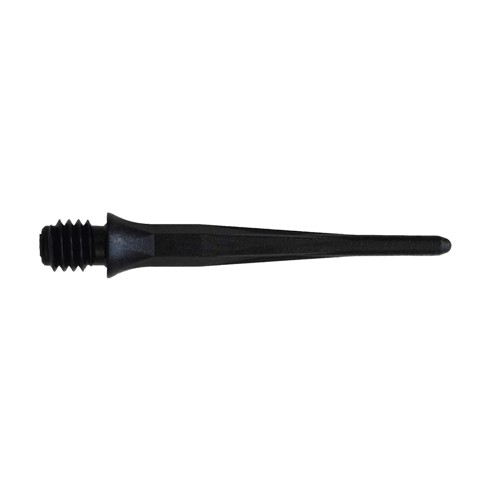 Caliburn 2BA soft dart tips black - pack of 50 Hier sieht man die Caliburn 2BA Softdartspitzen in Schwarz als 50er Packung. Die Spitzen sind ideal für Softdartspiele geeignet.