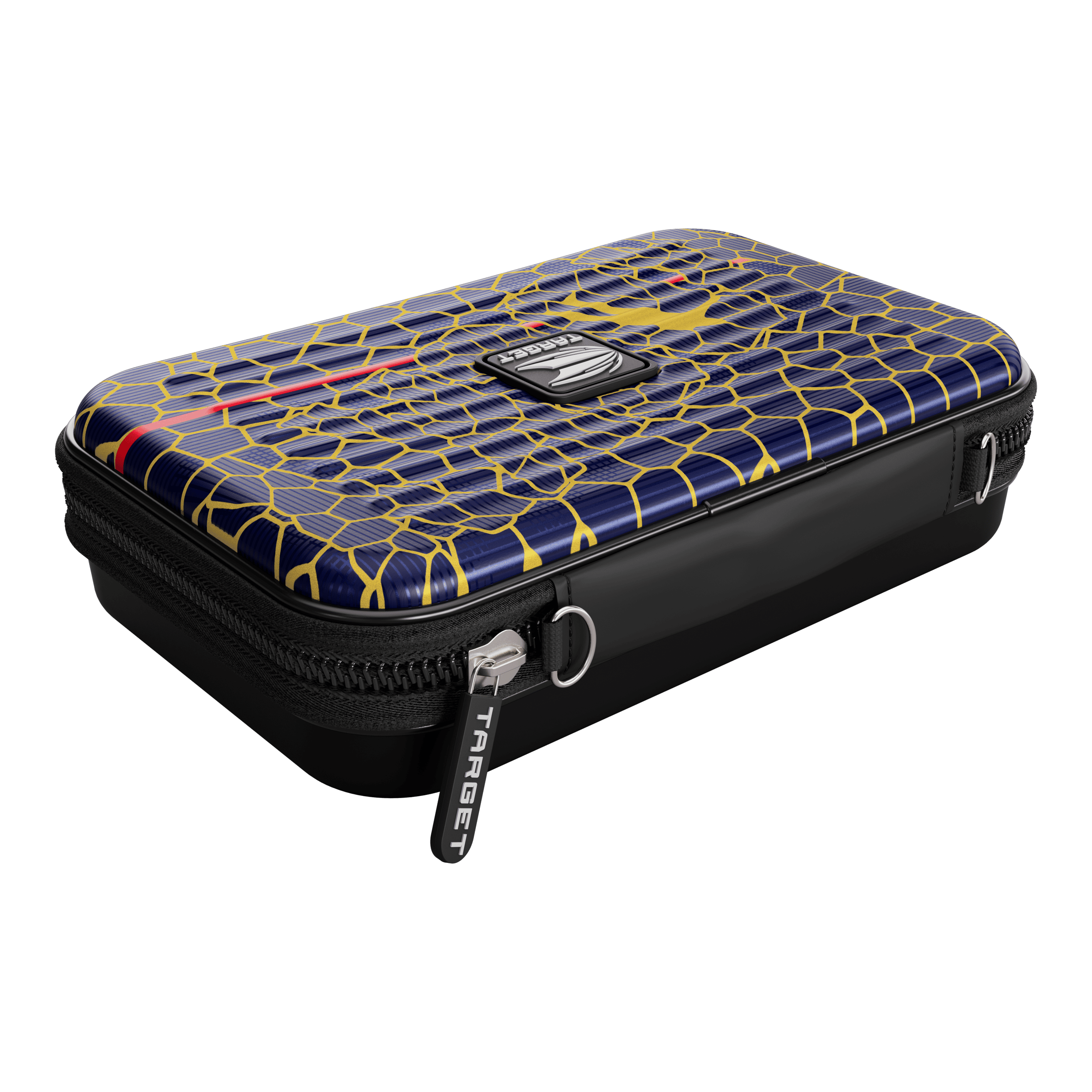 Target Takoma Josh Rock XL dart case Dies ist das Target Takoma Josh Rock XL Dartcase. Das Etui hat ein auffälliges Design mit blauen, gelben und roten Mustern sowie einem Reißverschluss.