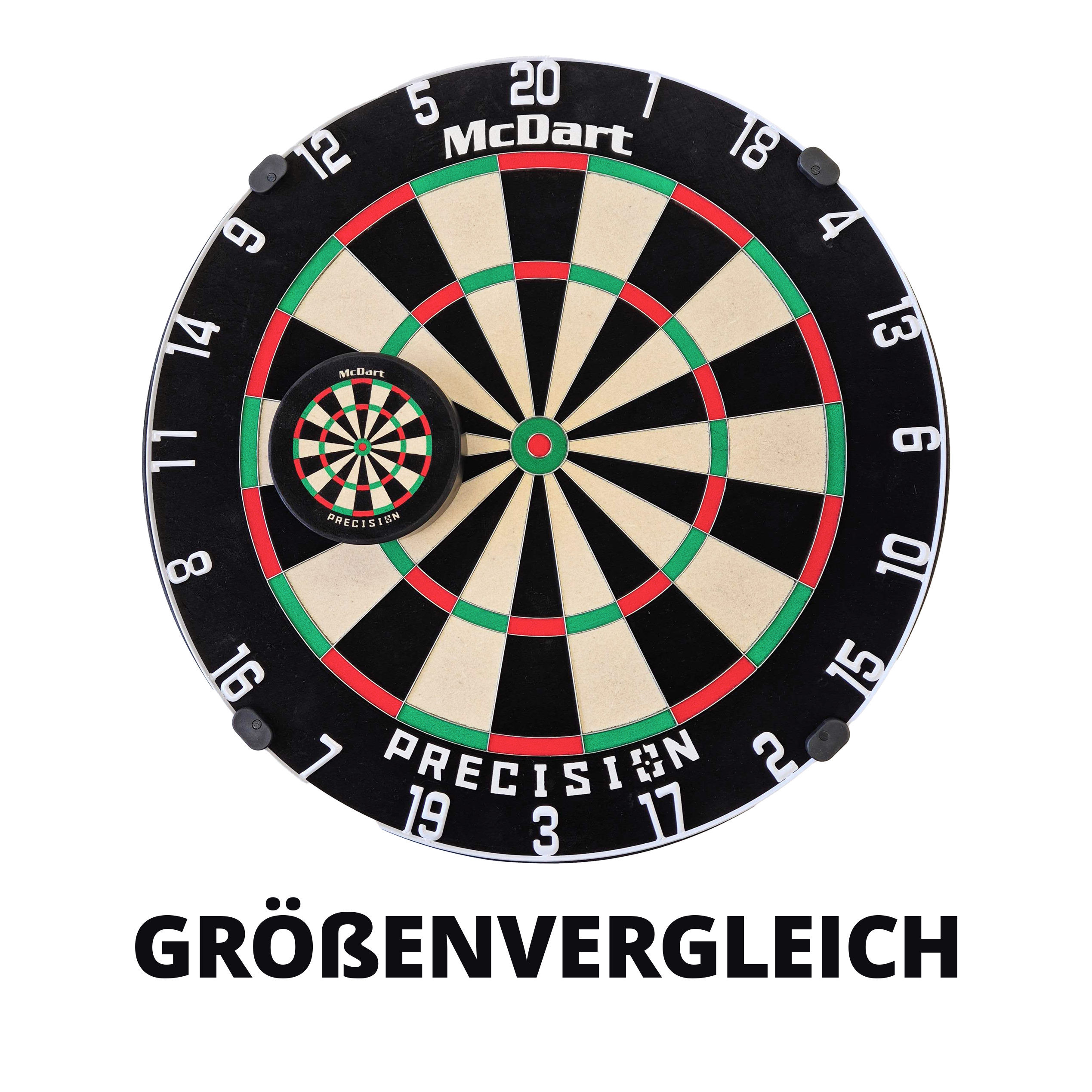 McDart Precision Mini Dartboard with custom text Abgebildet ist das McDart Precision Mini Dartboard mit individuellem Wunschtext. Es ist eine kleine, präzise Dartscheibe mit Halterung.