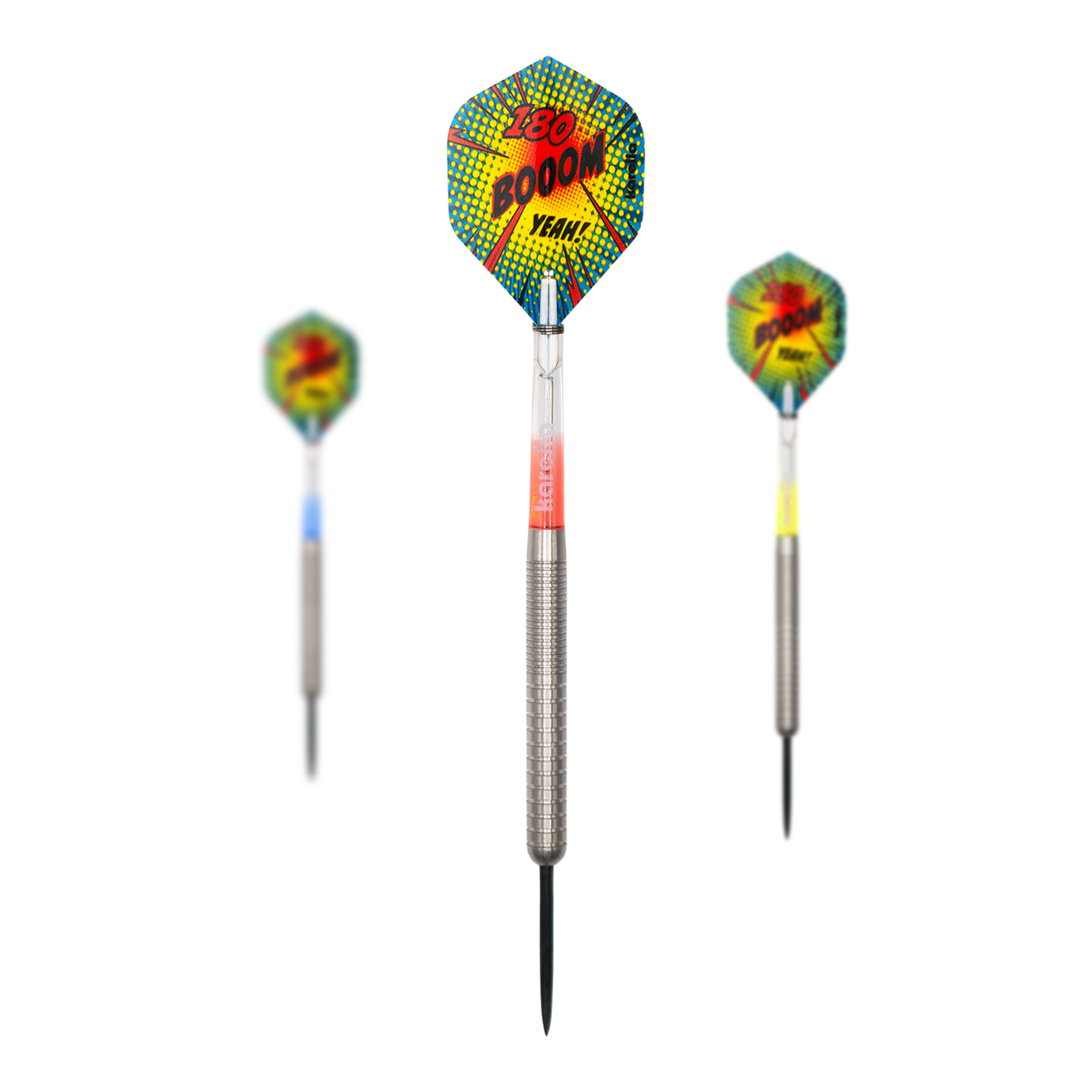 Karella Comic Line CL-1 steel darts - 22g Dieses Bild zeigt die Karella Comic Line CL-1 Steeldarts mit einem Gewicht von 22g. Die Steeldarts sind für Dartsport-Enthusiasten geeignet.