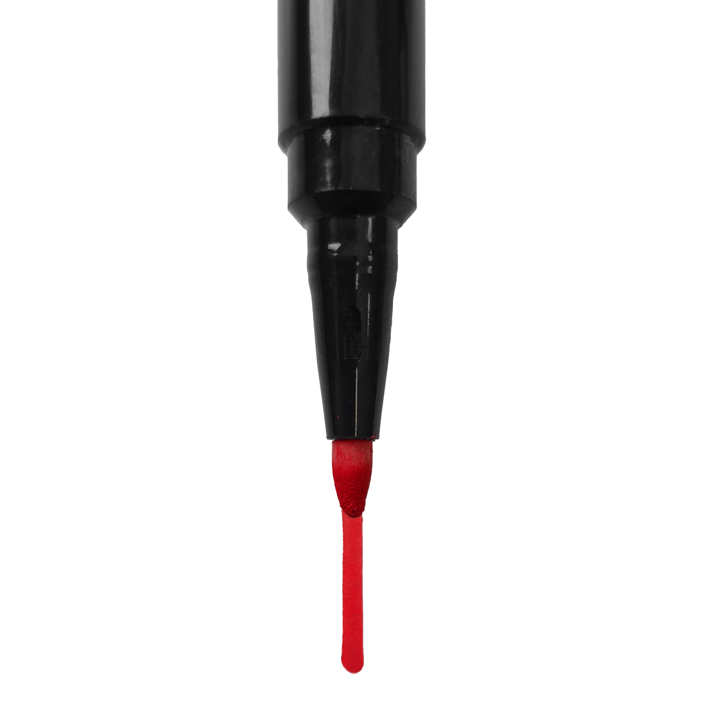 Auf dem Bild ist ein schwarzer Marker mit roter Spitze zu sehen. Die rote Farbe ist deutlich am unteren Ende des Markers sichtbar.