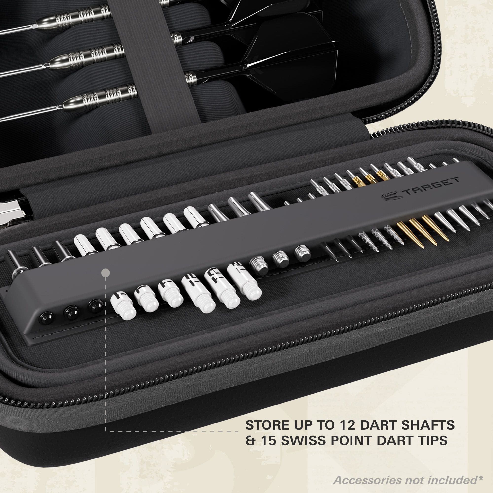 Target BOA Dartcase Das Bild zeigt ein Dartcase in Schwarz. Es ist das Modell '450140_Target_BOA_Dartcase_Schwarz_Schwarz_T1' abgebildet.