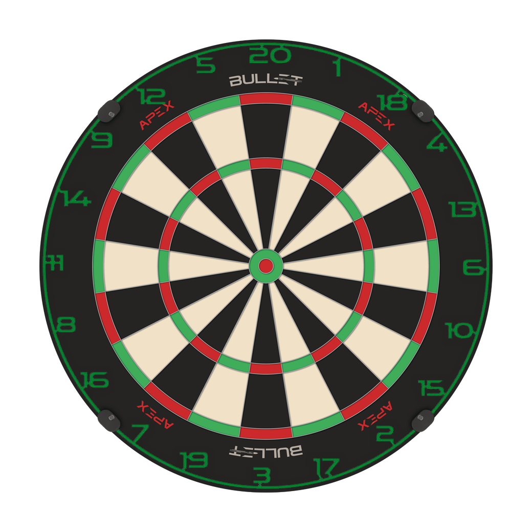 Bullet Dartboard Number Ring Hier ist ein weiterer Dartboard-Zahlenring in Grün abgebildet. Das Bild betont die Details des Zahlenrings.