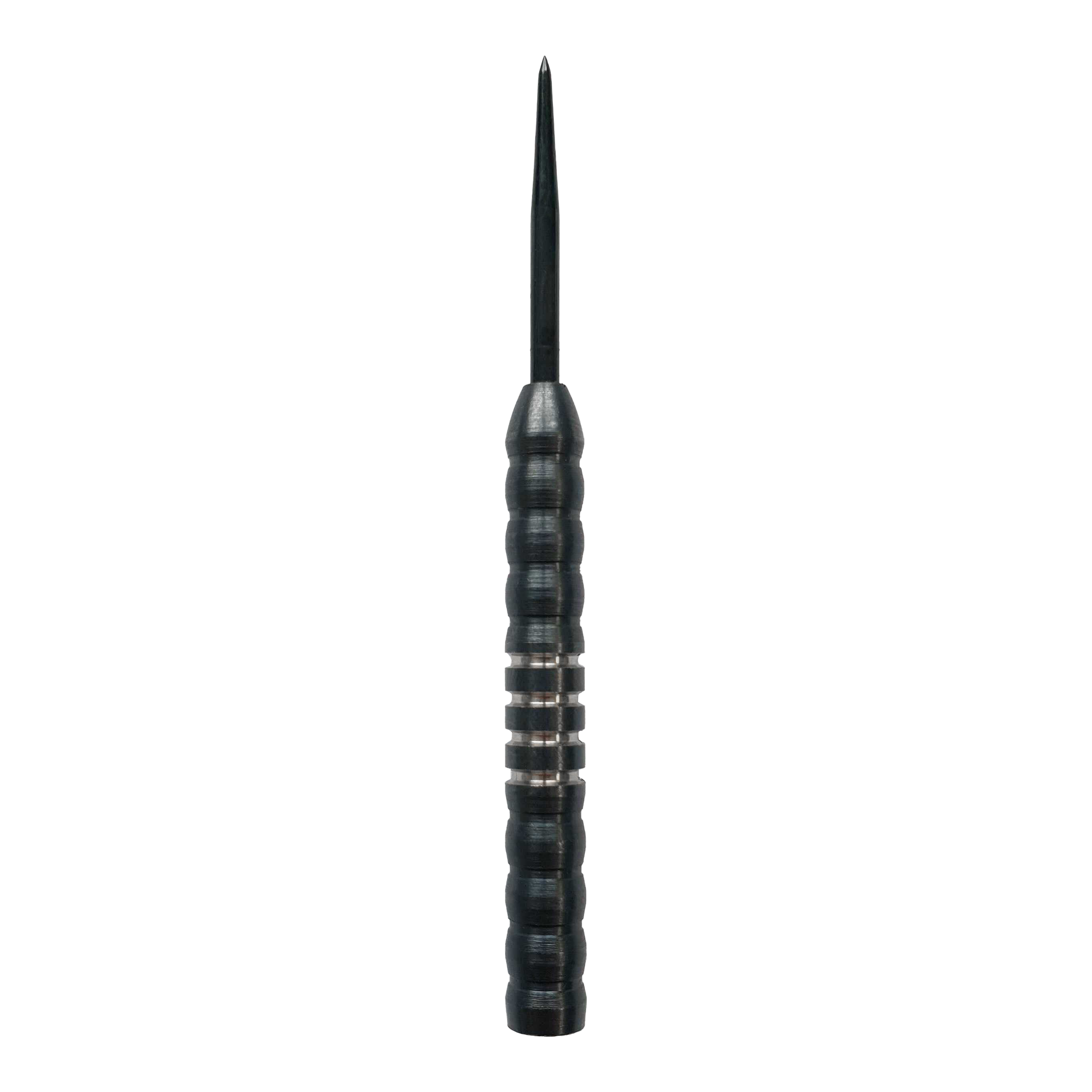 McDart Midnight V1 steel dart barrels Das Bild zeigt den McDart Midnight V1 Steeldart Barrel. Der Barrel ist schwarz und hat eine gerillte Oberfläche für besseren Halt.