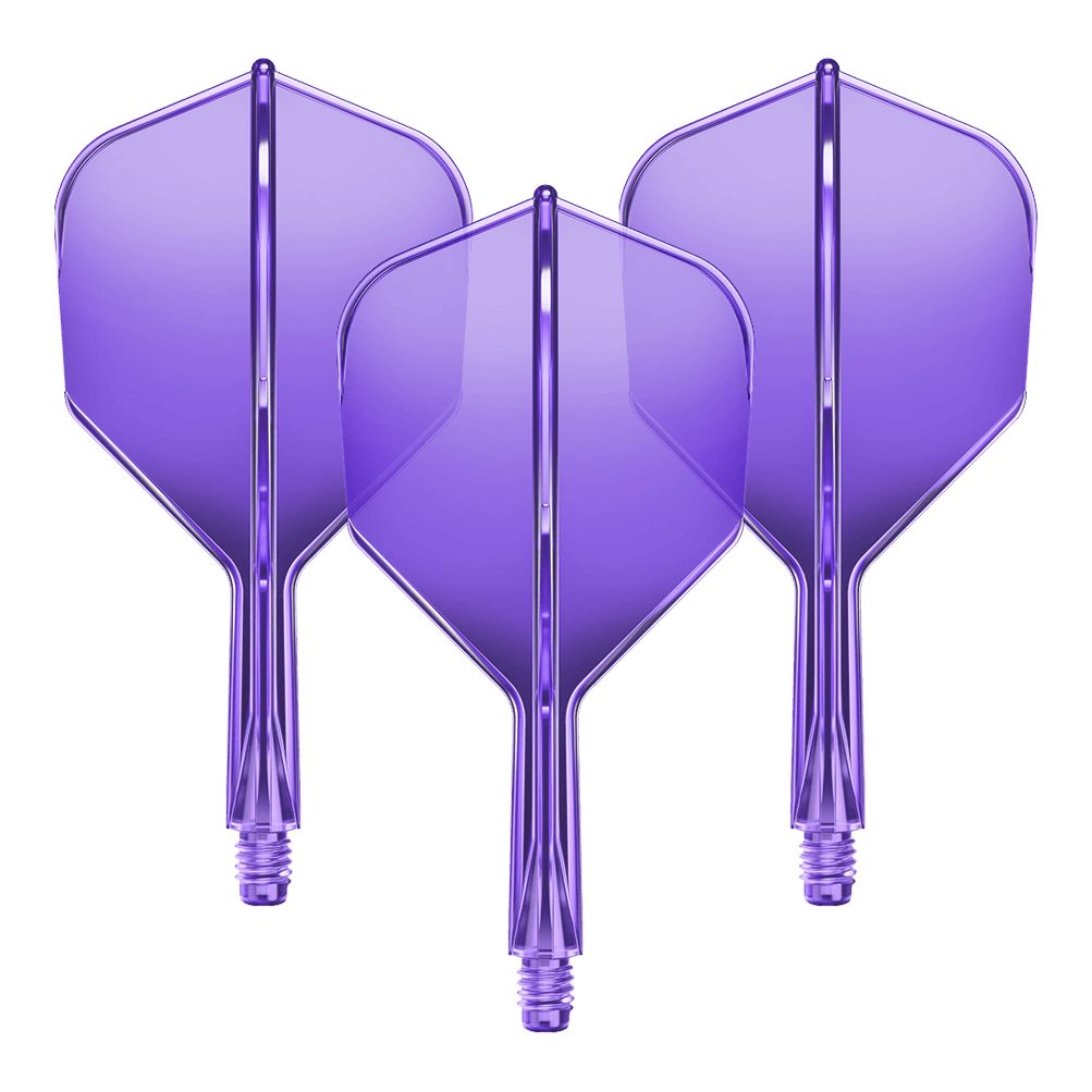 GOAT A1R No6 Flight Shaft System - Neon Purple Abgebildet ist das GD8000280_GOAT_A1R_No6_Flight-Shaft-System_NeonLila_19mm_1Set. Es scheint ein Dart Flight-Shaft in Neonlila mit einer Länge von 19 mm zu sein.