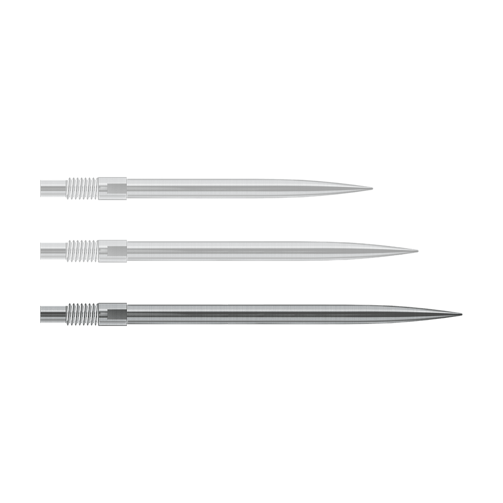 Harrows Quick Point Dart Tips - Silver Abgebildet sind wahrscheinlich silberne Dartspitzen von Harrows mit einer Länge von 40mm. Die Datei heißt 'QP23950_Harrows_QuickPoint_Dartspitzen_Silber_40mm_1'.