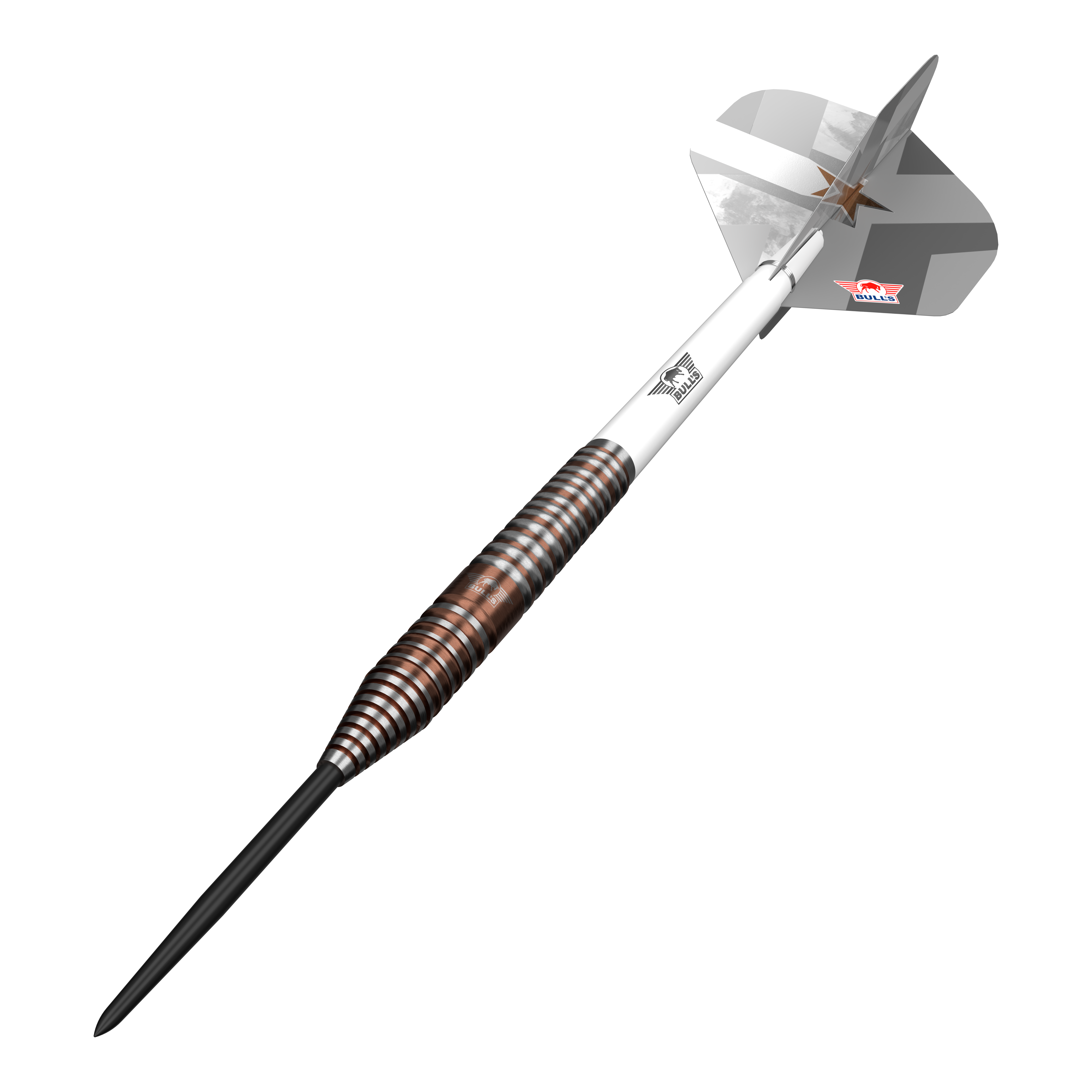 Bulls NL Max Hopp E5 steel darts Abgebildet sind Bulls NL Max Hopp E5 Steeldarts. Sie bieten einen guten Griff und eine ausgewogene Gewichtsverteilung.