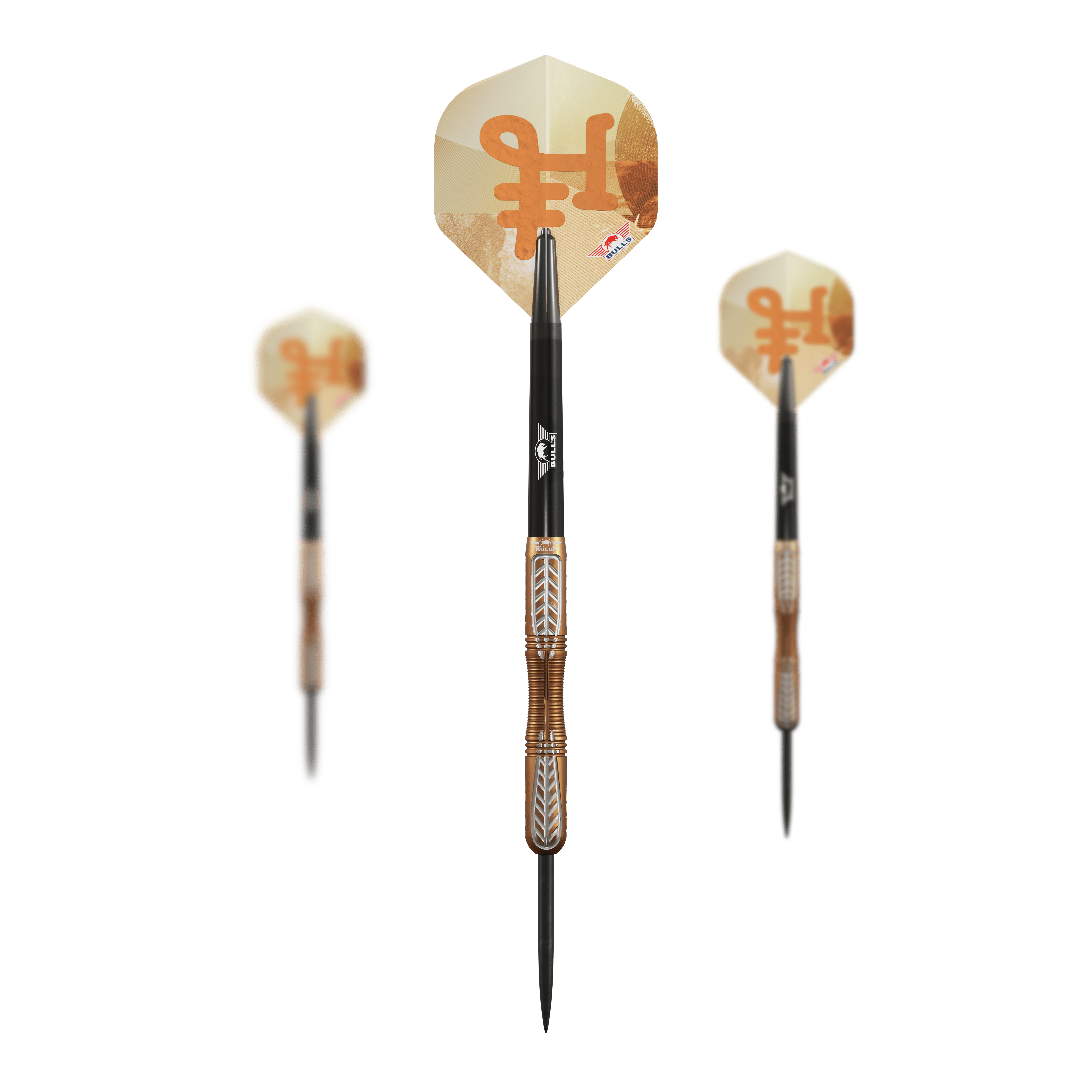 Bulls NL Bronzo True Steel Darts - 23g Auf dem Bild sind die Bulls NL Bronzo True Steeldarts - 23g als Set zu sehen. Das Set enthält mehrere Darts für das Spiel.