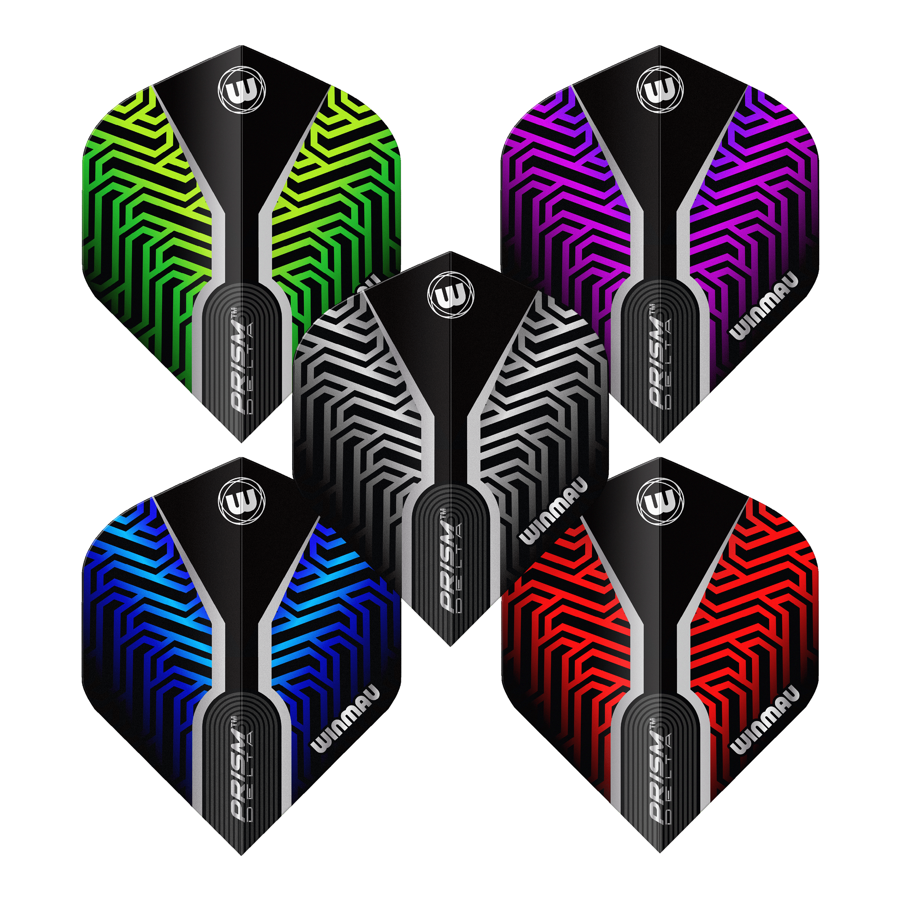 Winmau Prism Delta No2 Standard Flight Collection Das Bild zeigt die Winmau Prism Delta No2 Standard Flight Collection. Die hochwertigen Flights sind optimal für Dartspieler.