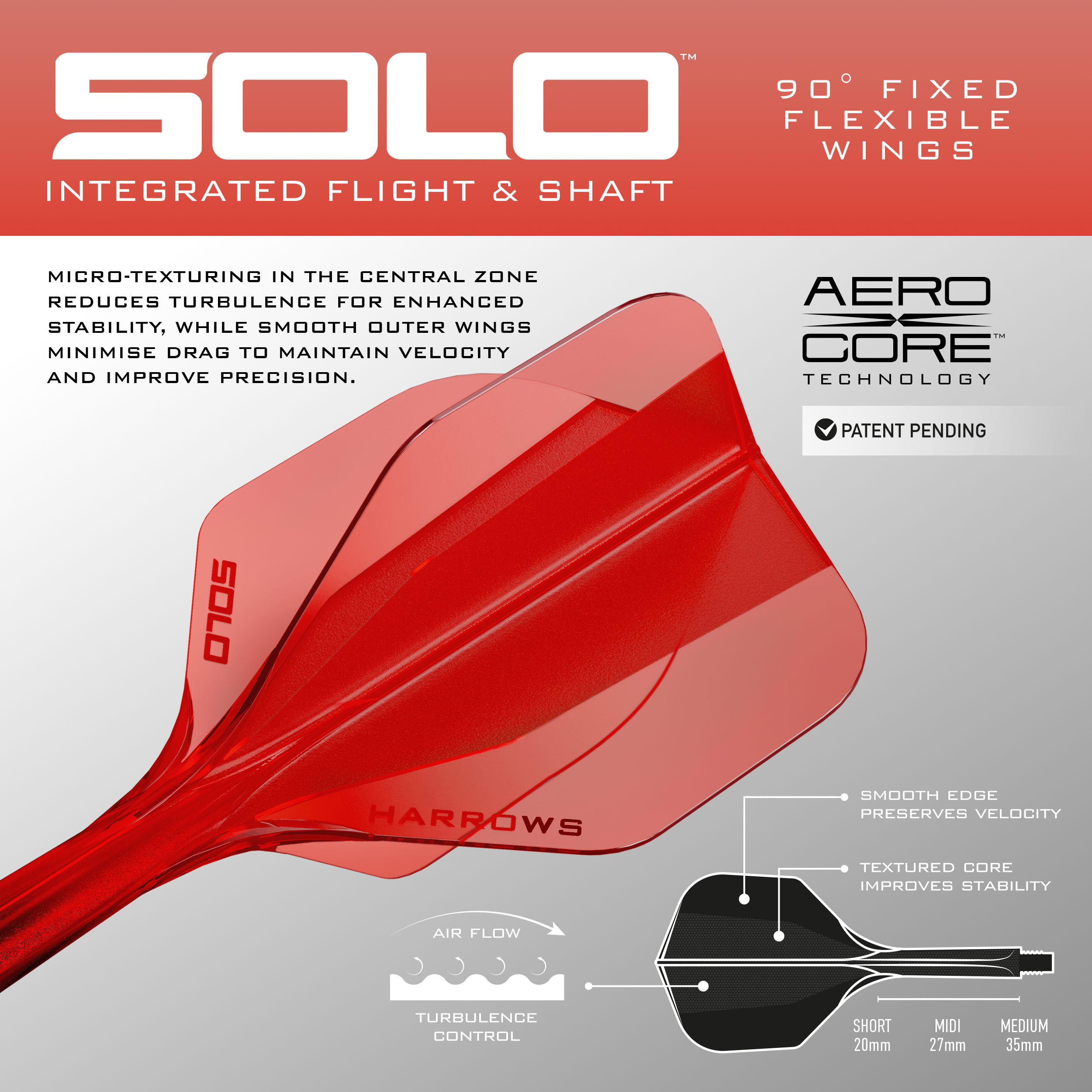 Harrows Solo No6 Flight Shaft System - Red Das Foto zeigt das Harrows Solo No6 Flight-Shaft-System in Rot. Es verbindet den Flight mit dem Shaft und sorgt für festen Halt beim Dartspiel.