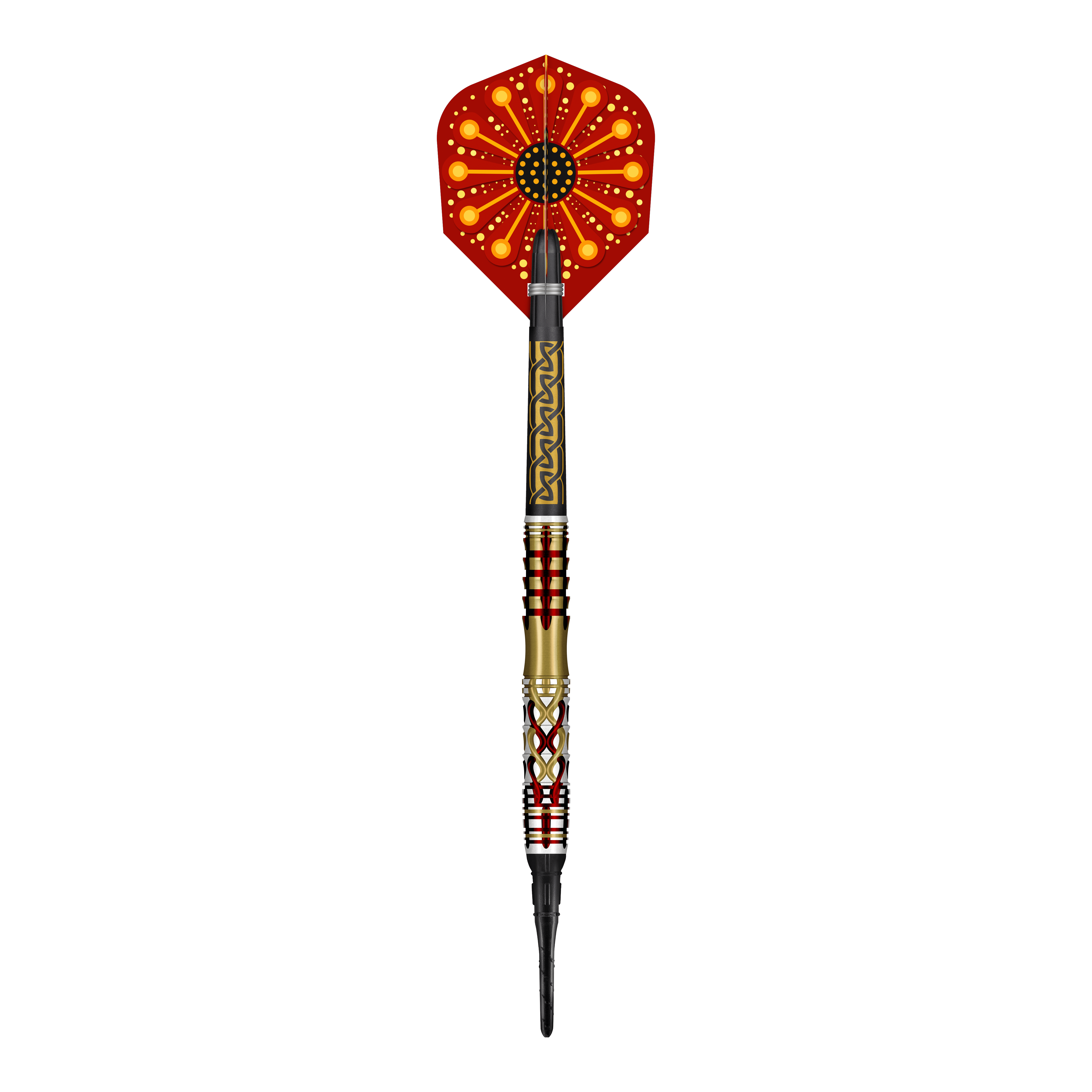 Shot Goths Alaric Soft Darts - 20g Abgebildet sind die Shot Goths Alaric Softdarts mit einem Gewicht von 20g. Die Darts sind aus nächster Nähe von der Seite zu sehen.
