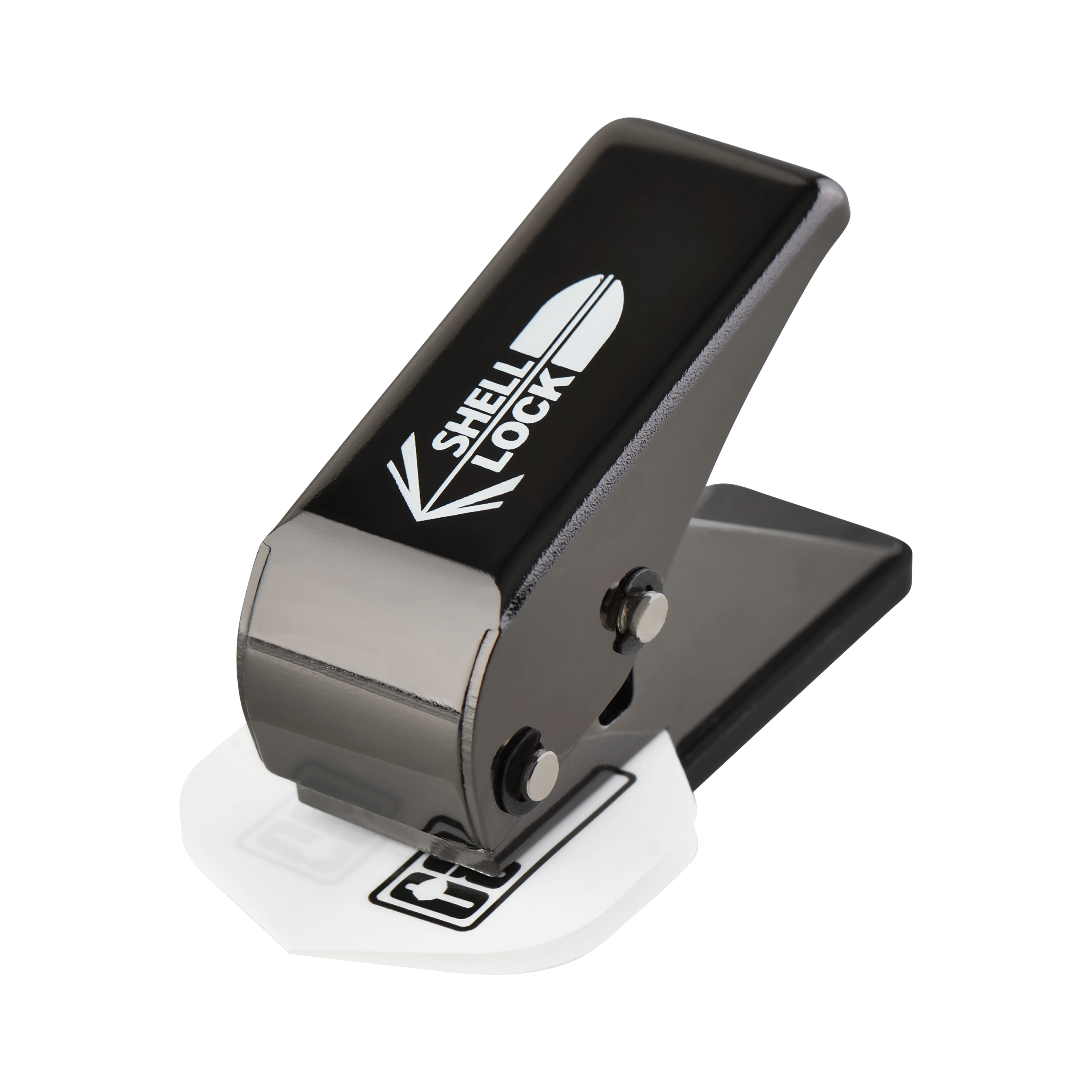 L-Style One80 Shell Lock Punch Flight Punch Das Bild zeigt den "L-Style One80 Shell Lock Punch Flightlocher". Dieses Gerät wird verwendet, um Löcher in Dart-Flights zu stanzen.