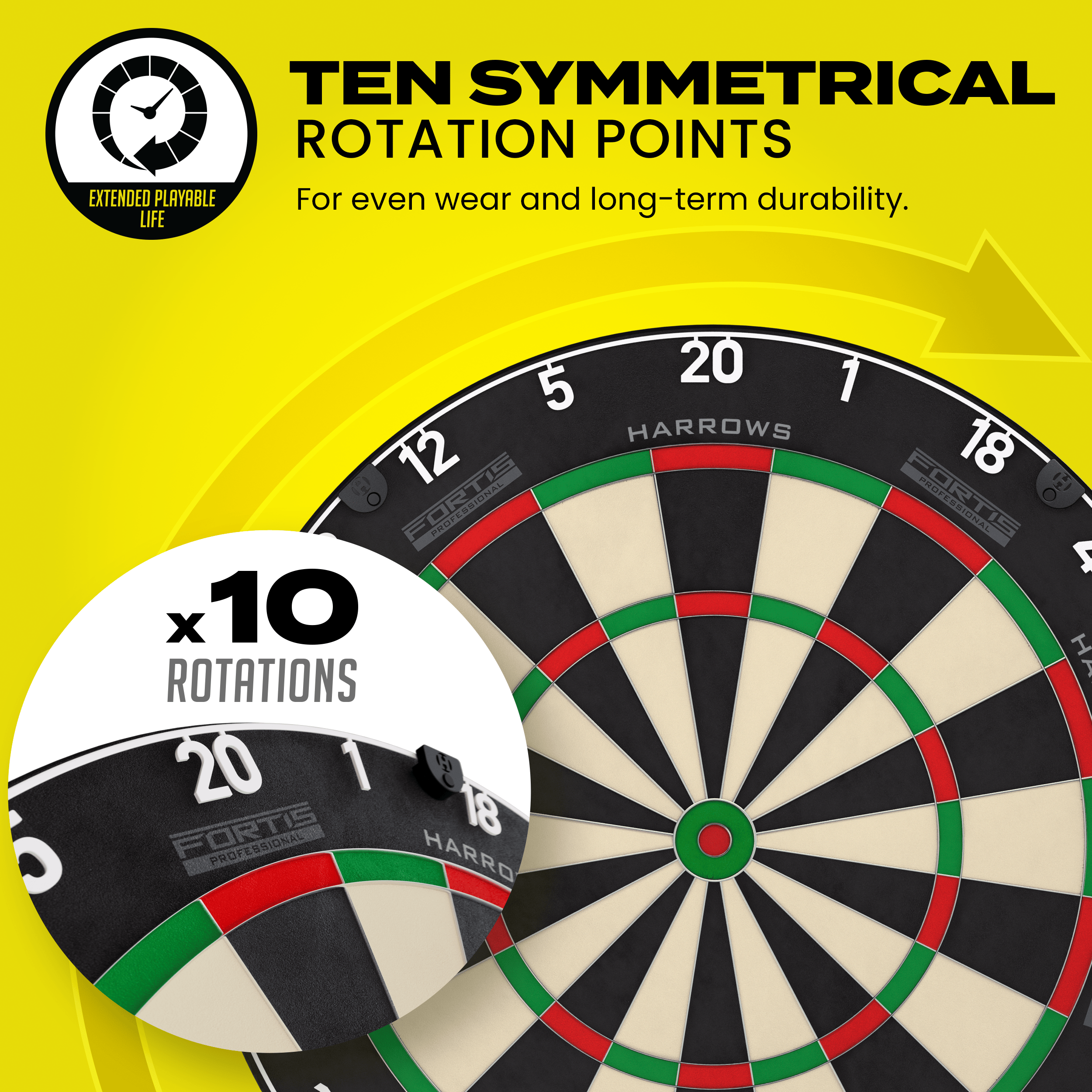 Harrows Fortis steel dartboard Das Bild zeigt das Produkt Harrows Fortis Steeldartboard. Es handelt sich um eine Steeldartscheibe für das Dartspiel.