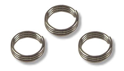 6005187b48c97aaf Auf dem Bild sind drei Metallspringringe zu sehen. Sie sind als Produkt "1000 Shaftringe" dargestellt.