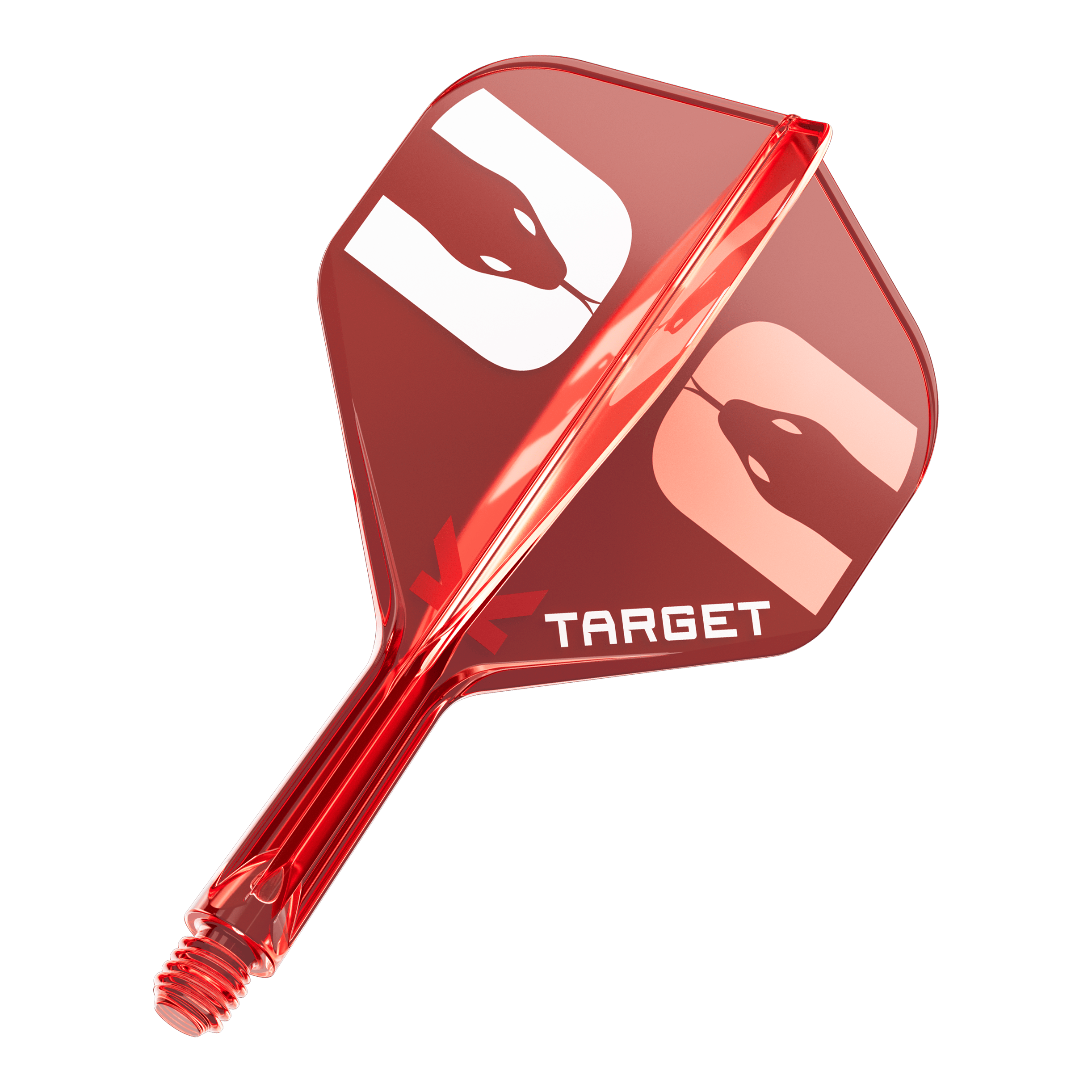 Das Bild zeigt ein Dart-Flight-System. Es ist das Target K-Flex Nathan Aspinall No2 Standard Flight-System mit einer Länge von 19mm als Einzelstück.