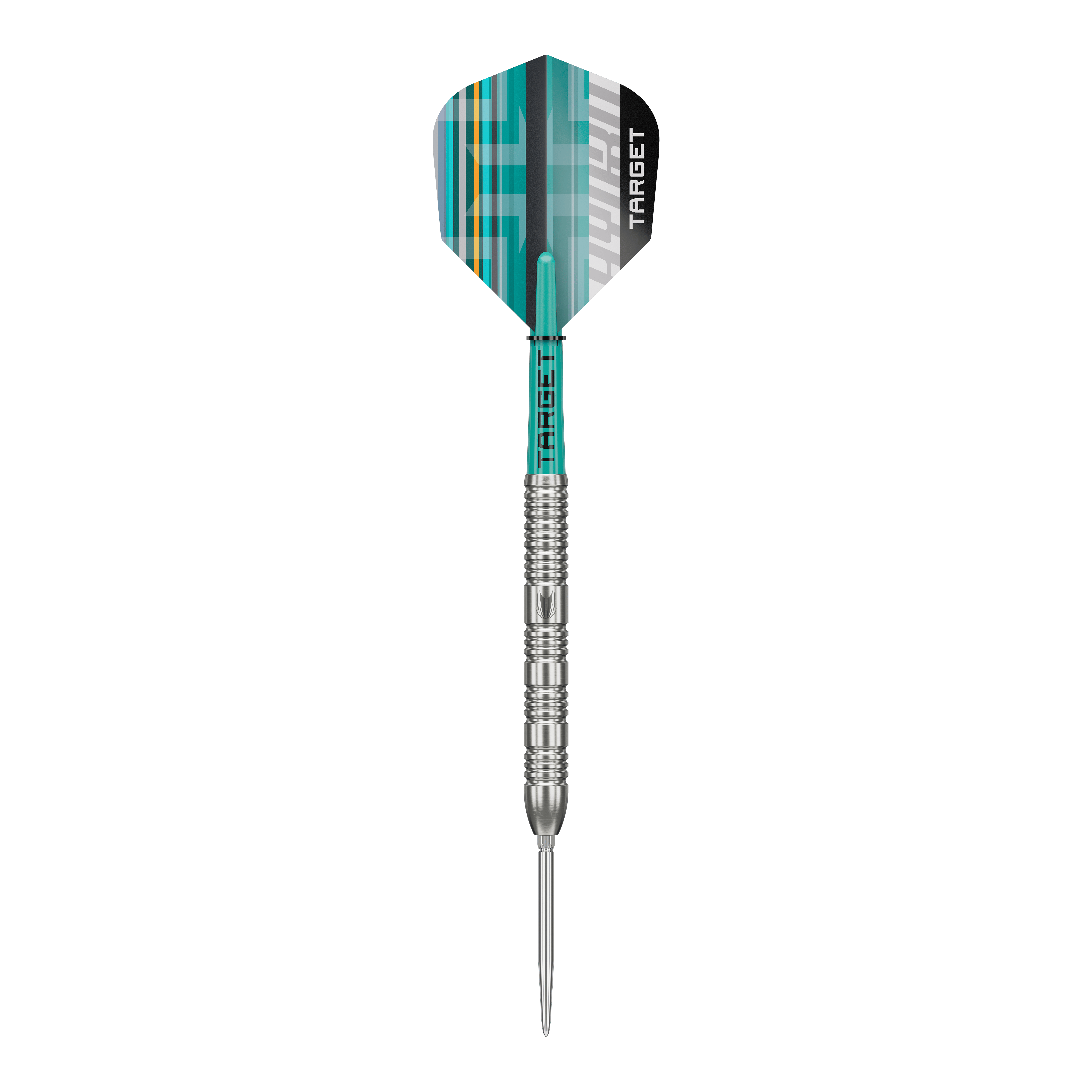 Target Hydro 02 Swiss Point steel darts Auf dem Foto sind Target Hydro 02 Swiss Point Steeldarts zu sehen. Die Darts liegen in einer typischen Anordnung bereit.