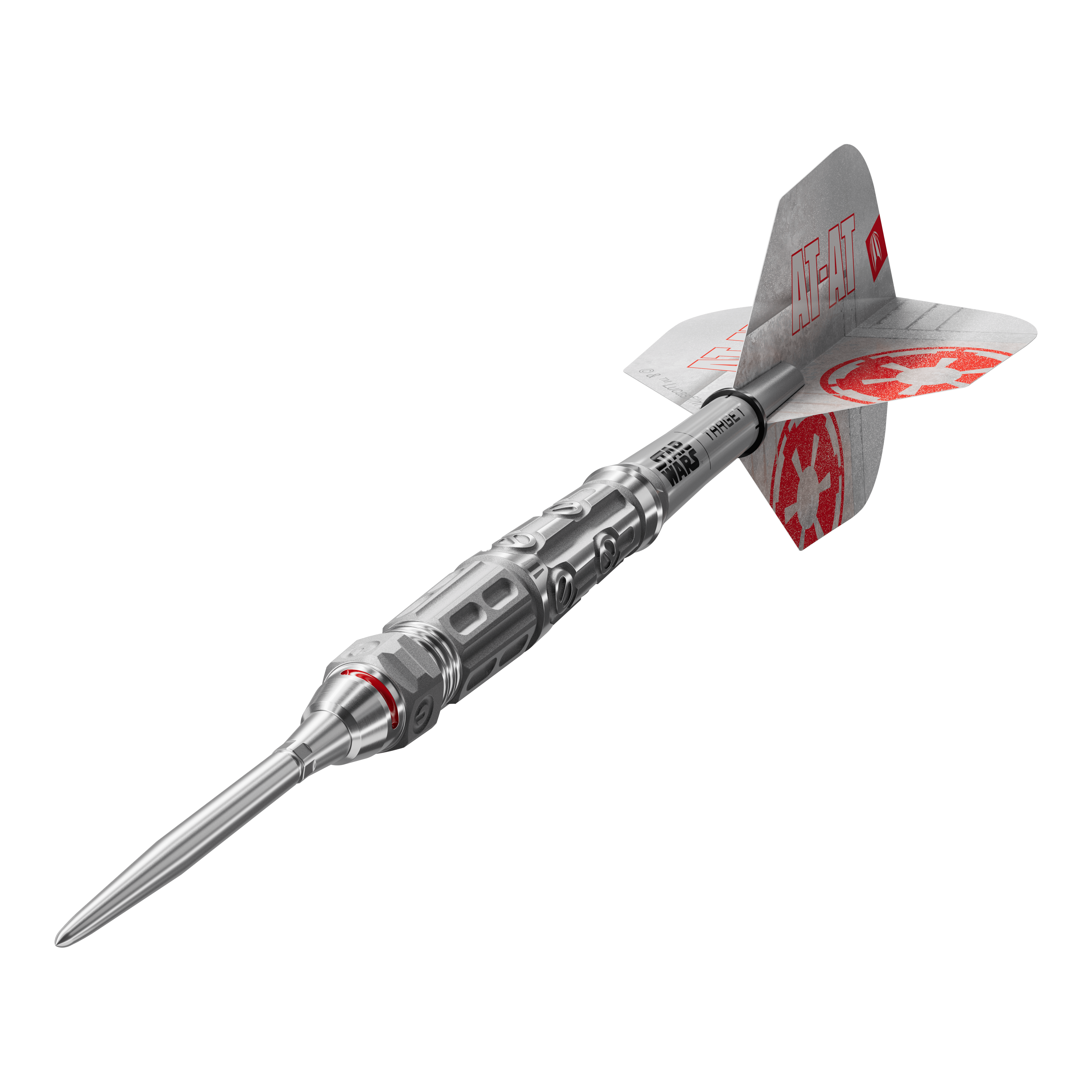 Target Star Wars AT-AT Swiss Point steel darts Das Produkt ist die Target Star Wars AT-AT Swiss Point Steeldarts. Diese Steeldarts überzeugen durch ein Star Wars Design mit AT-AT-Motiv.
