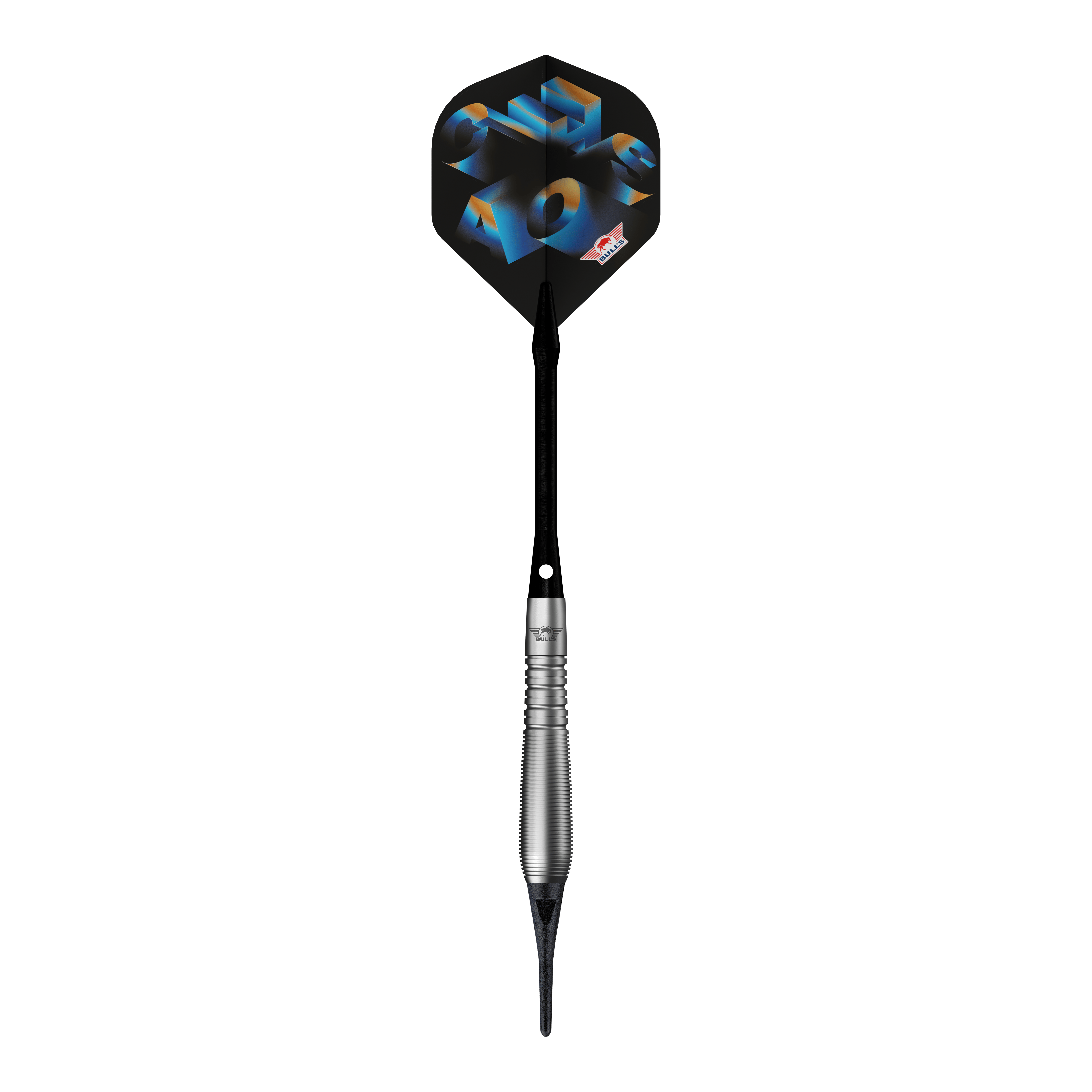 Bulls NL Chaos Blue Soft Darts - 19g Das Bild zeigt Bulls NL Chaos Blue Softdarts mit einem Gewicht von 19g. Die blauen Softdarts sind für Präzisionswürfe entwickelt.