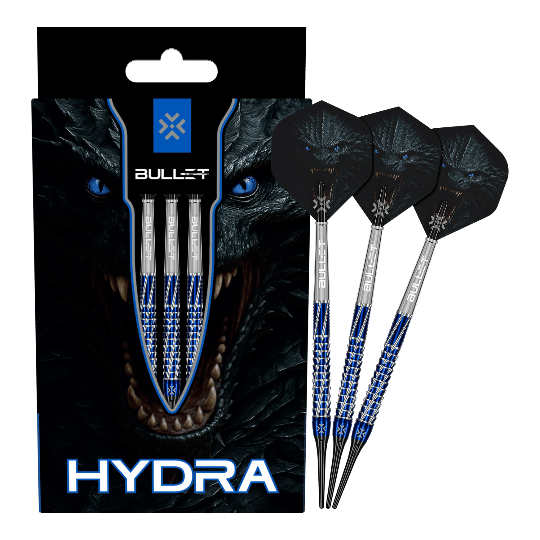Bullet Hydra Softdarts - 20g Bullet Hydra Softdarts - 20g Darts werden vollständig und aus mehreren Winkeln gezeigt. Das Bild vermittelt einen vollständigen Eindruck des gesamten Produkts.
