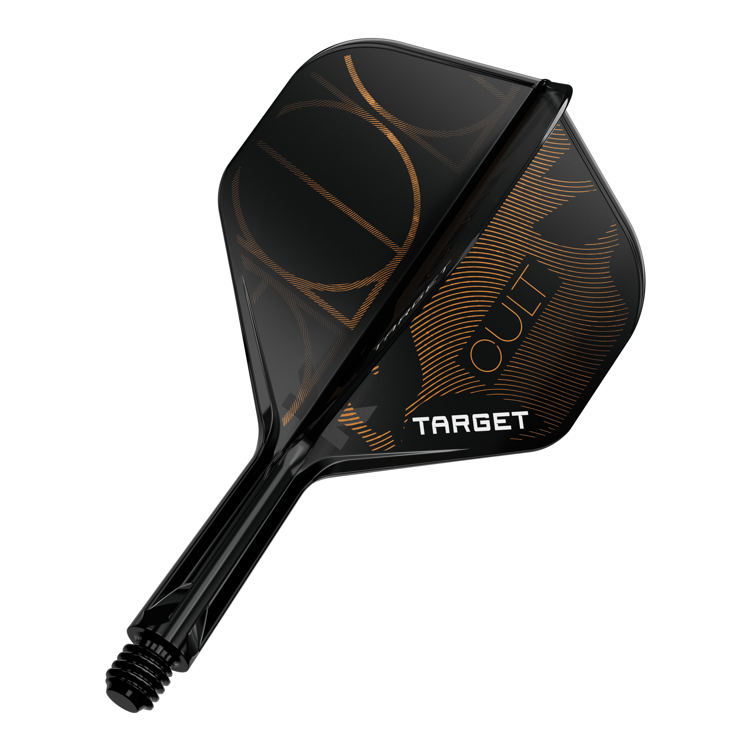 Target K-Flex Cult No2 Standard Flight Shaft System Das Bild zeigt ein Produkt namens '410169 Target K-Flex Cult No2 Standard Flights 19mm 1'. Es handelt sich wahrscheinlich um einen einzelnen Dart-Flight.