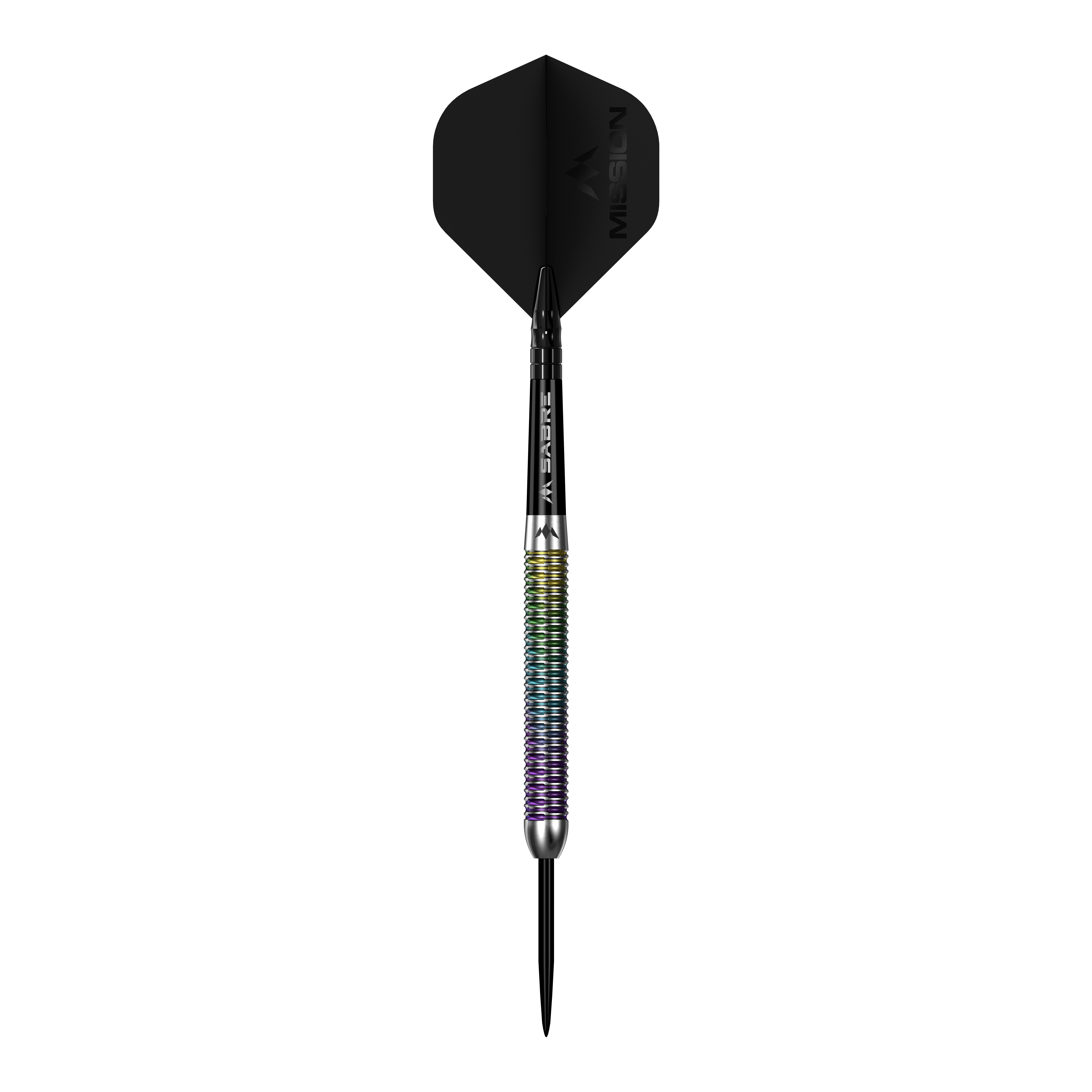 Abgebildet sind die Mission Kaleidos Steeldarts. Die Darts sind deutlich und von nah zu sehen.