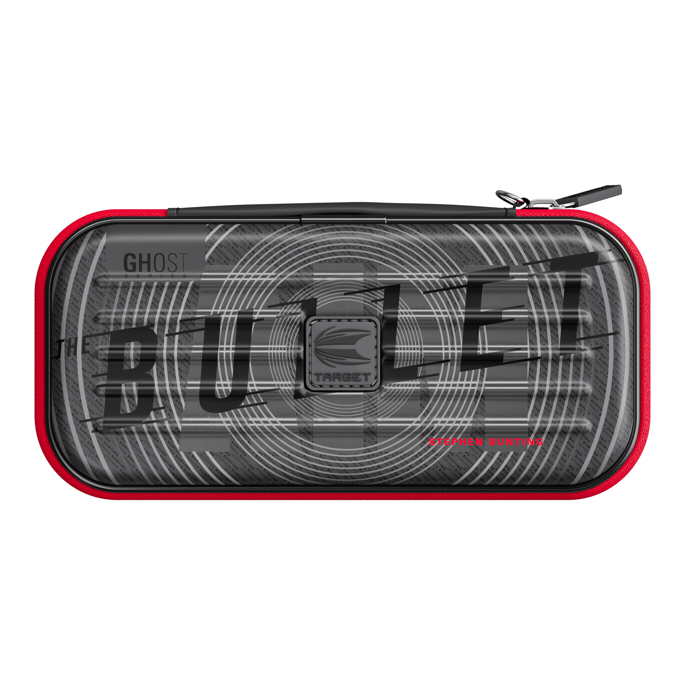 Takoma Ghost Series Stephen Bunting dart case Das Foto zeigt das Takoma Ghost Series Stephen Bunting Dartcase. Es ist ein robustes Dartcase für Darts-Zubehör.