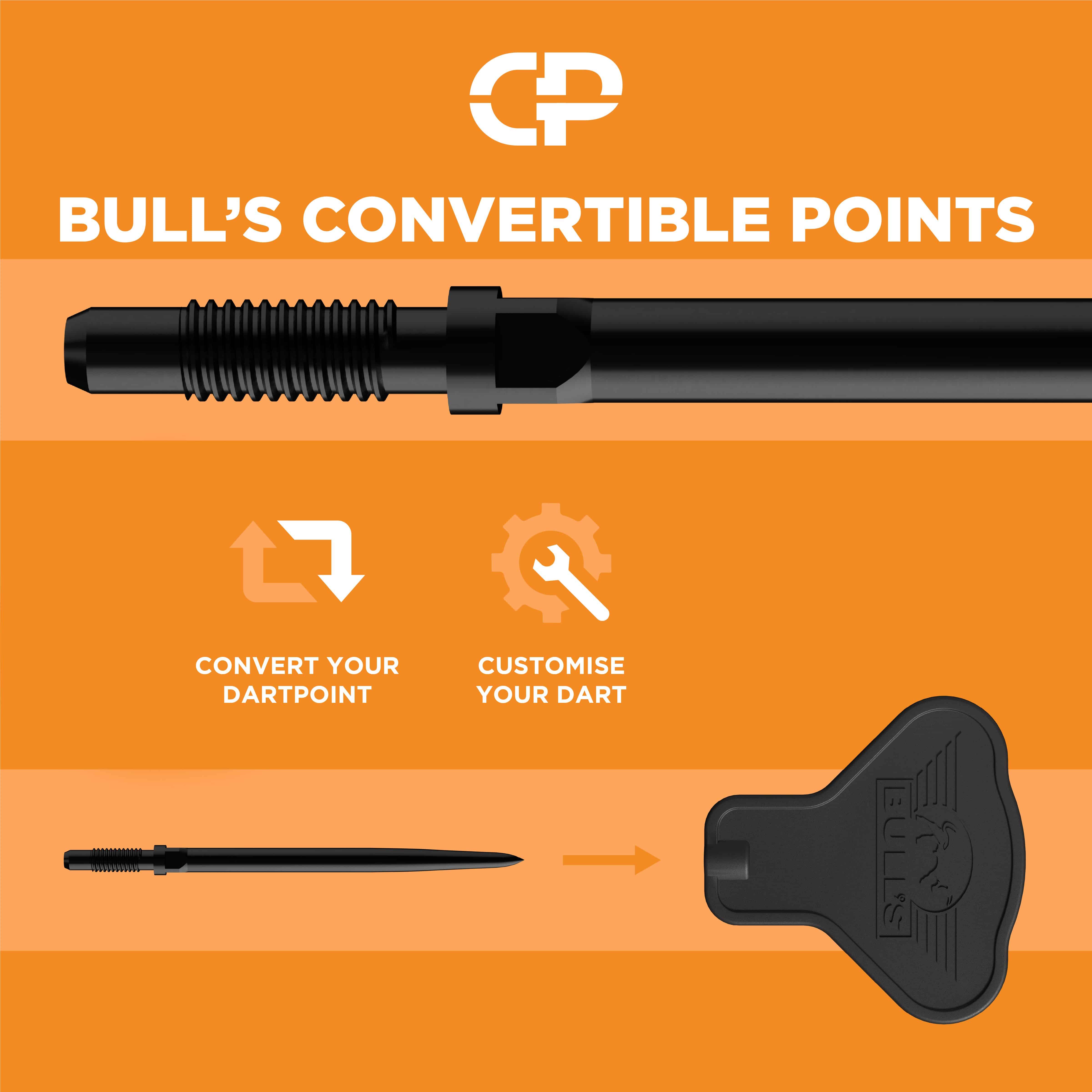 Bulls NL Convertible Points Tool Auf dem Bild ist das Bulls NL Convertible Points Tool zu sehen. Dieses Werkzeug wird zum einfachen Wechseln von Dartspitzen verwendet.